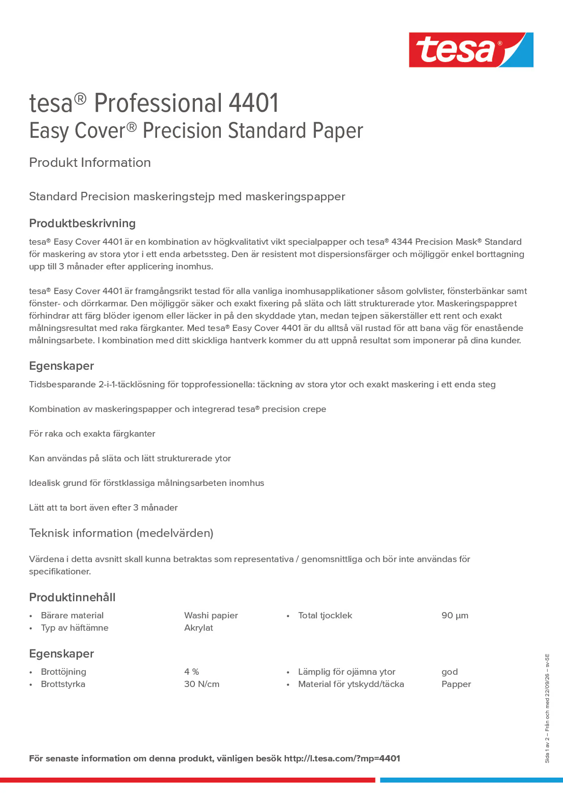 Product information_tesa® Professional 04401_sv-SE