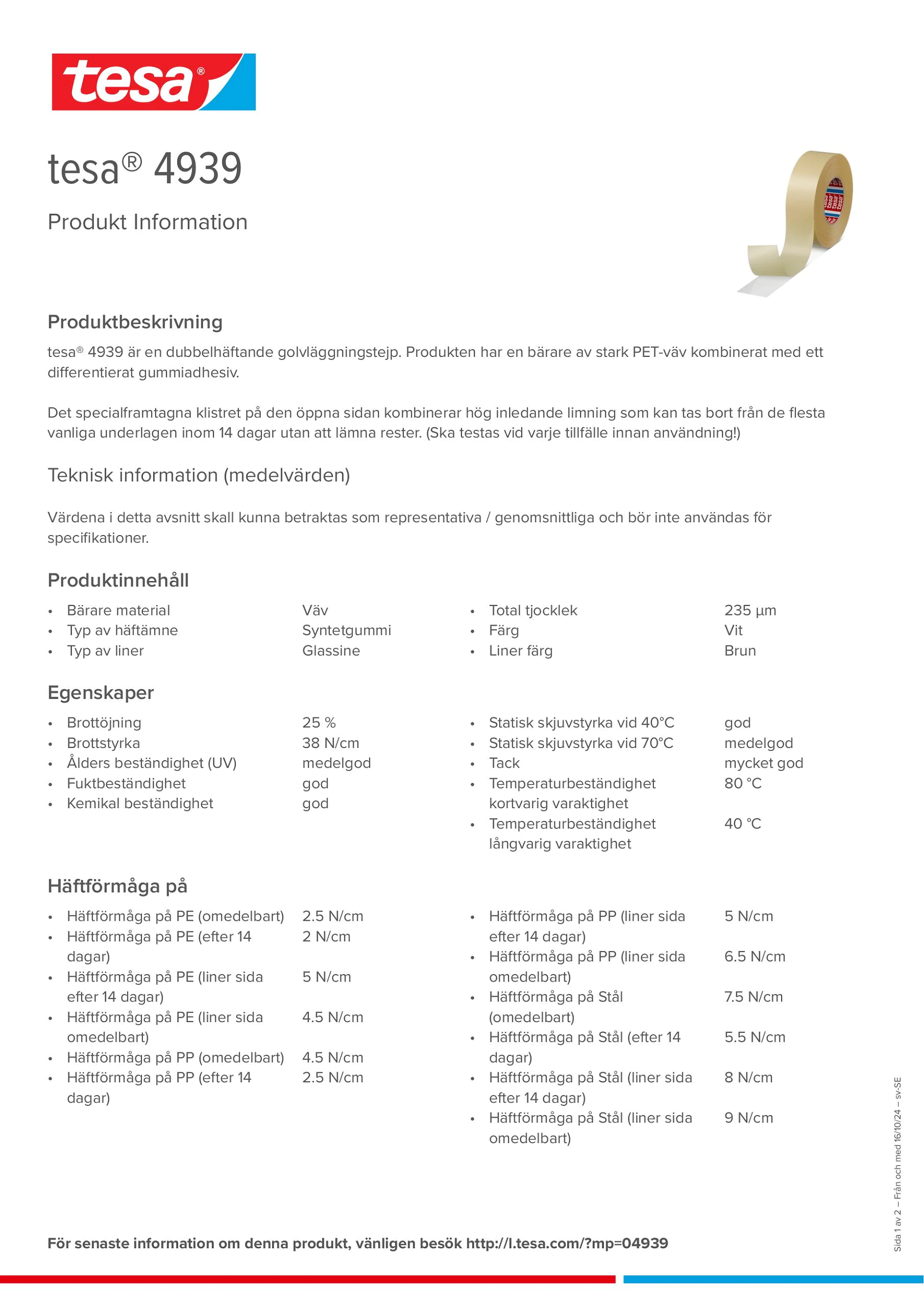 Product information_tesa® 4939_sv-SE