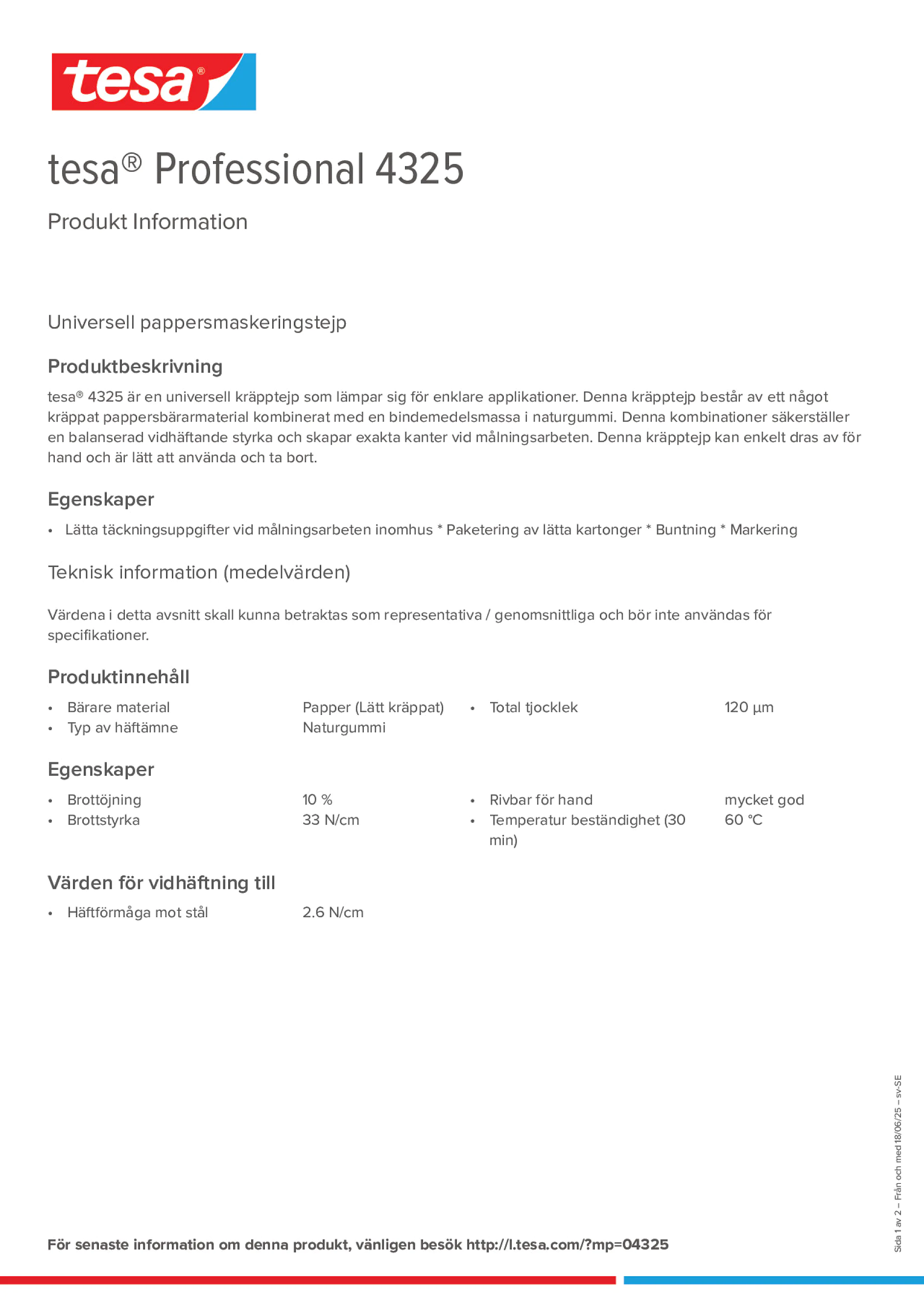 Product information_tesa® Professional 04325_sv-SE