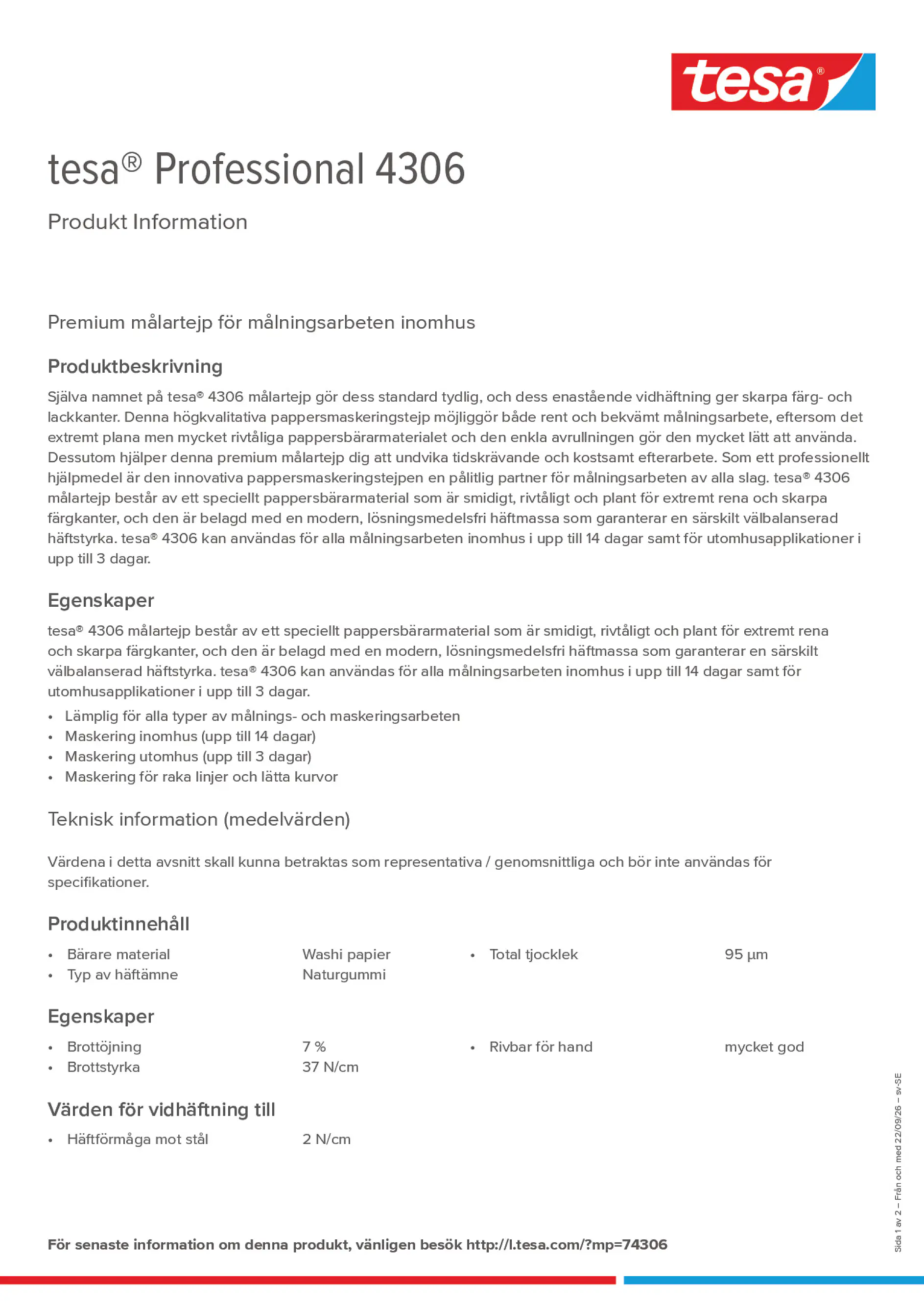 Product information_tesa® Professional 04306_sv-SE