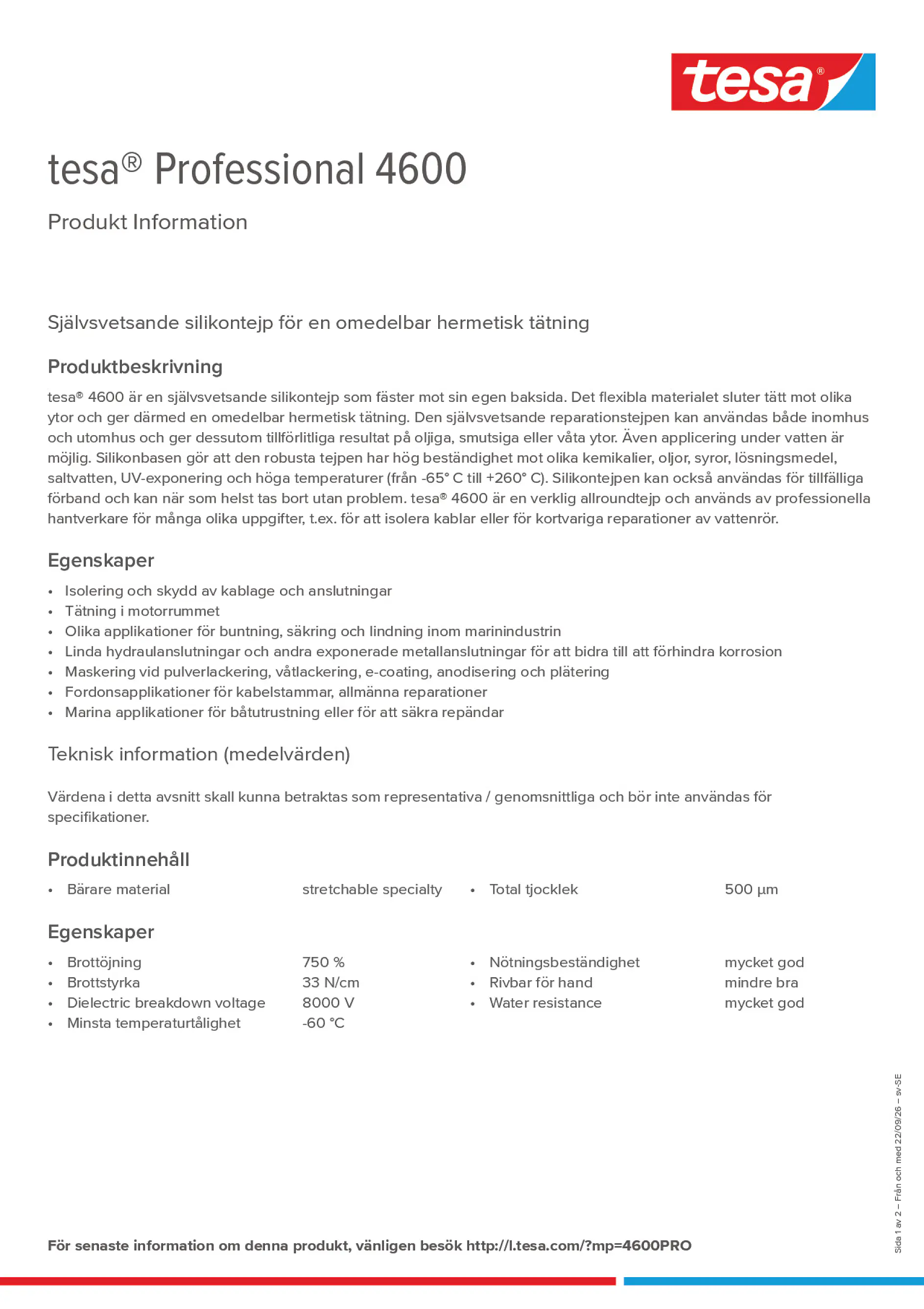 Product information_tesa® Professional 04600_sv-SE