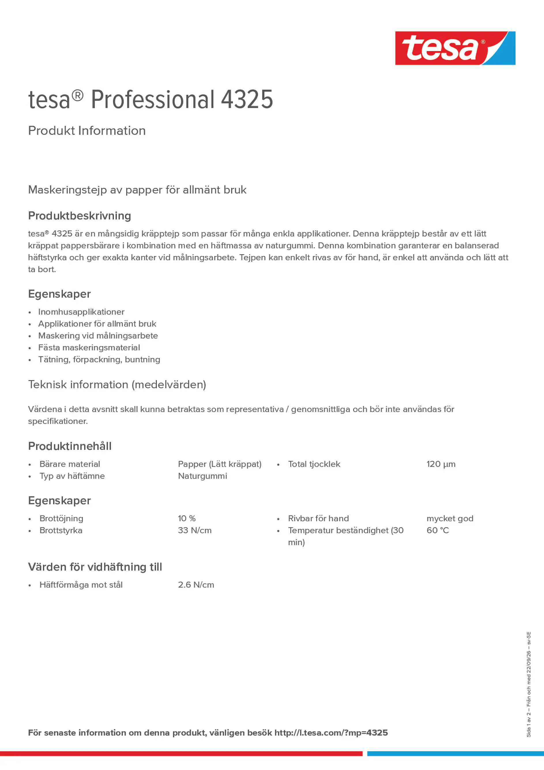 Product information_tesa® Professional 04325_sv-SE