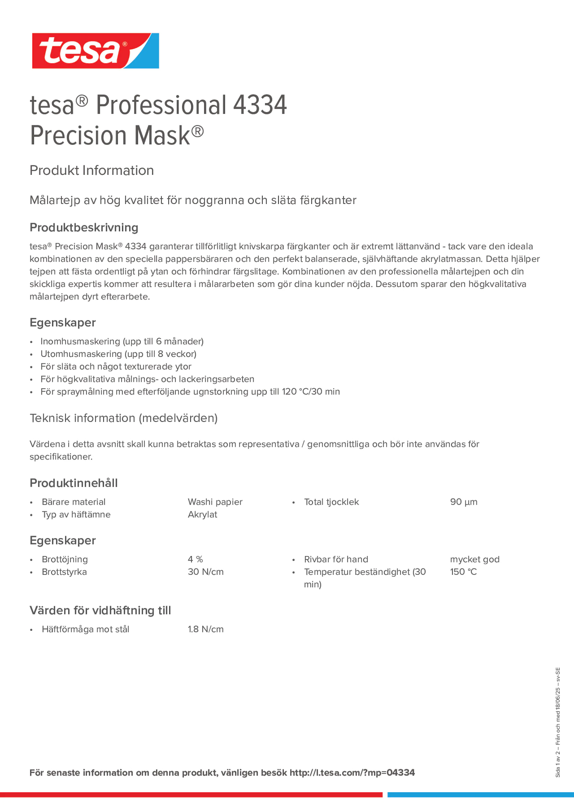 Product information_tesa® Professional 04334_sv-SE