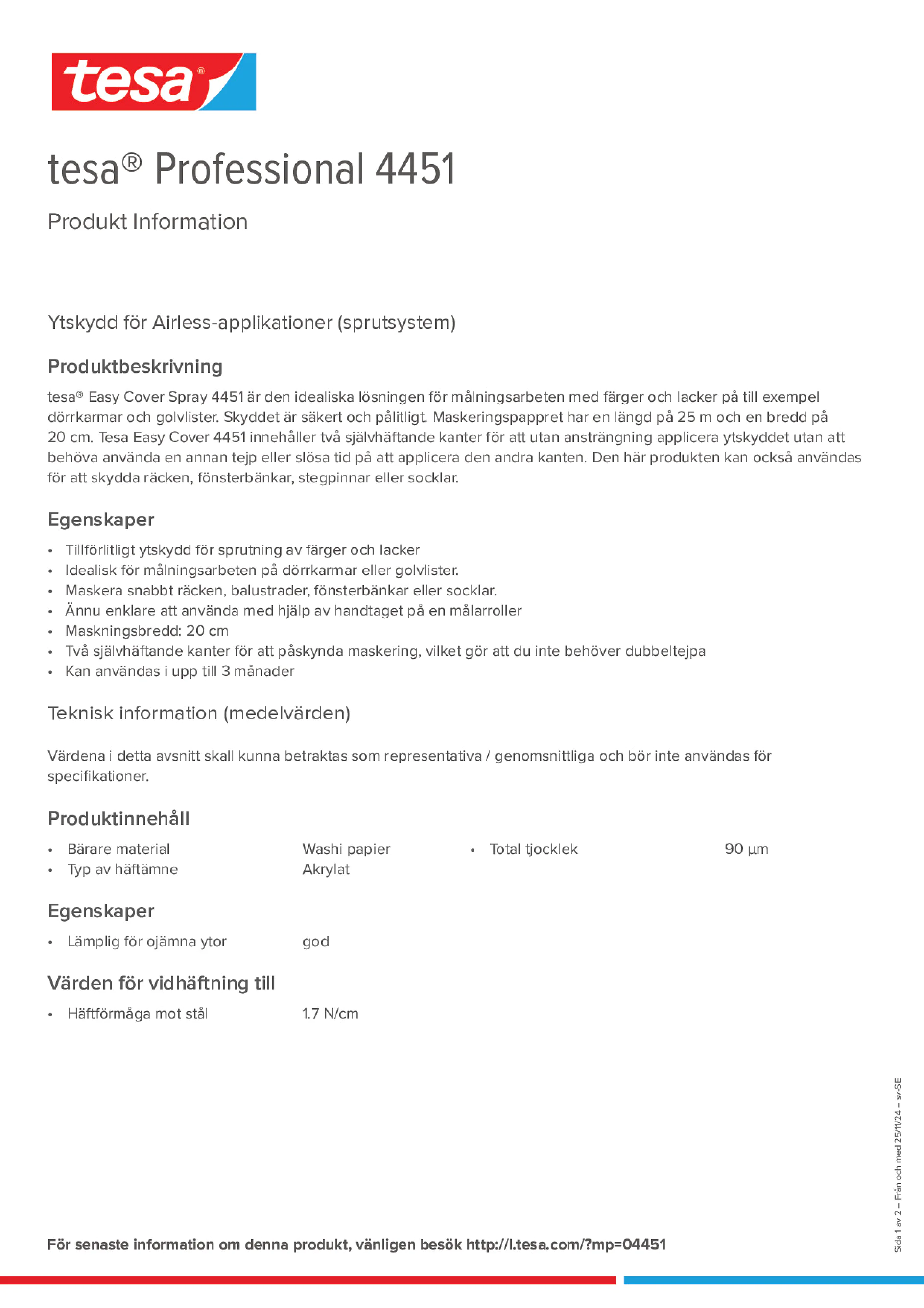 Product information_tesa® Professional 04451_sv-SE