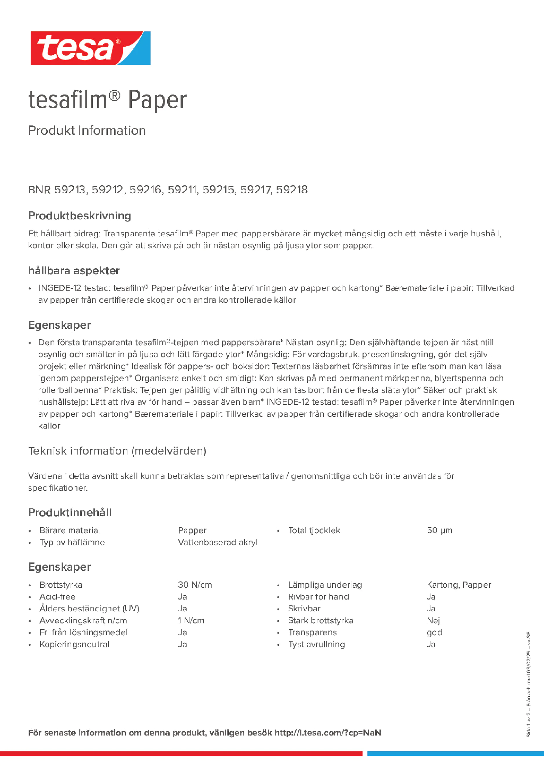 Product information_tesafilm® 59213_sv-SE