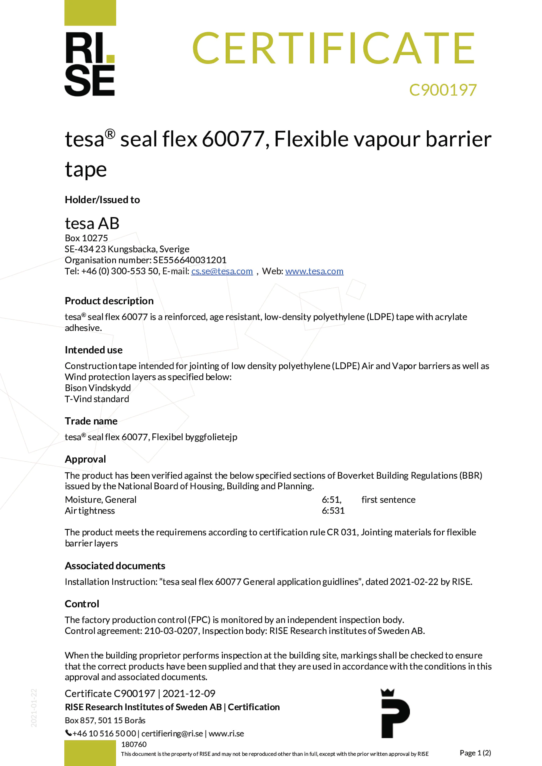 RISE-certifikat