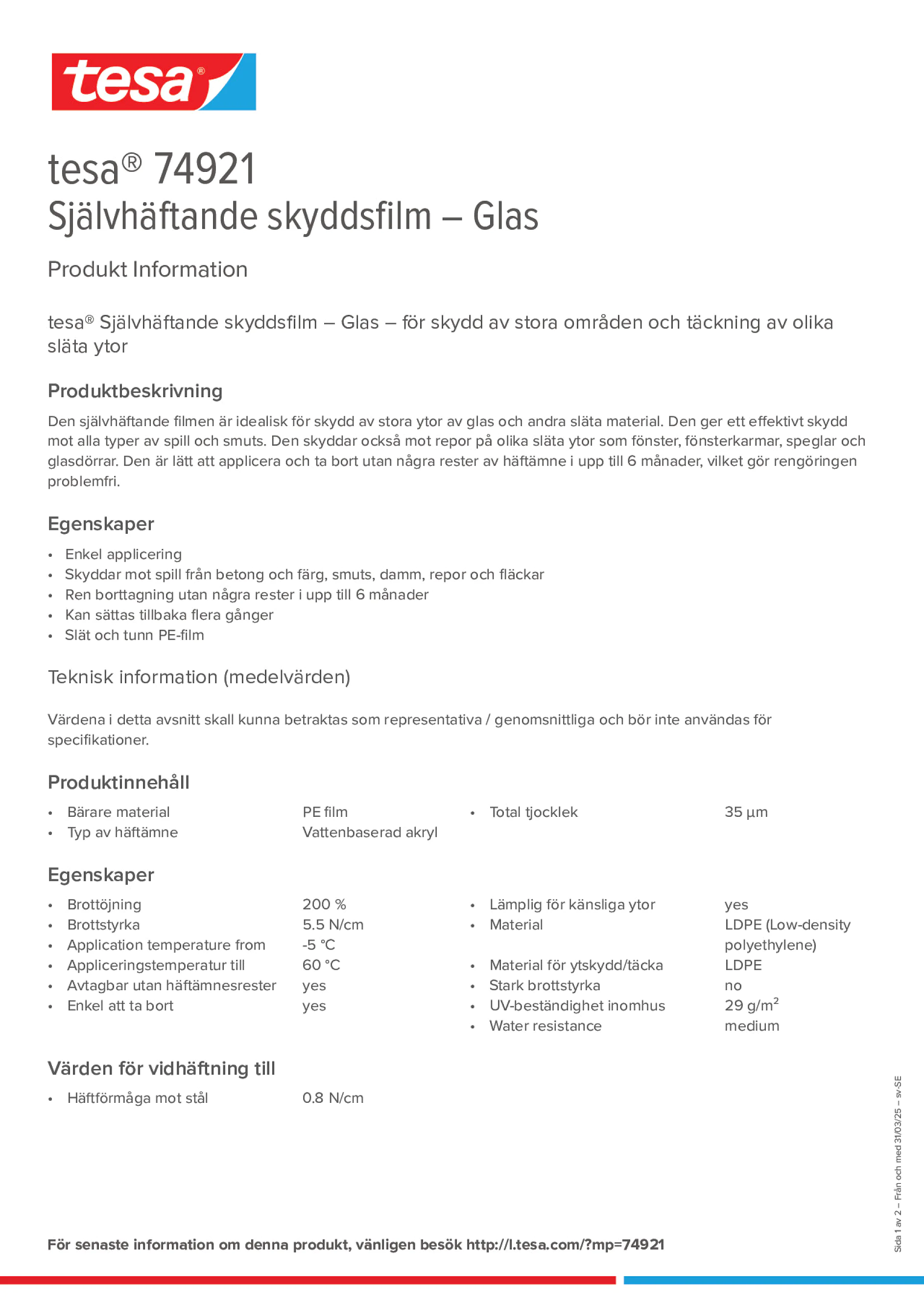 Product information_tesa® 74921_sv-SE