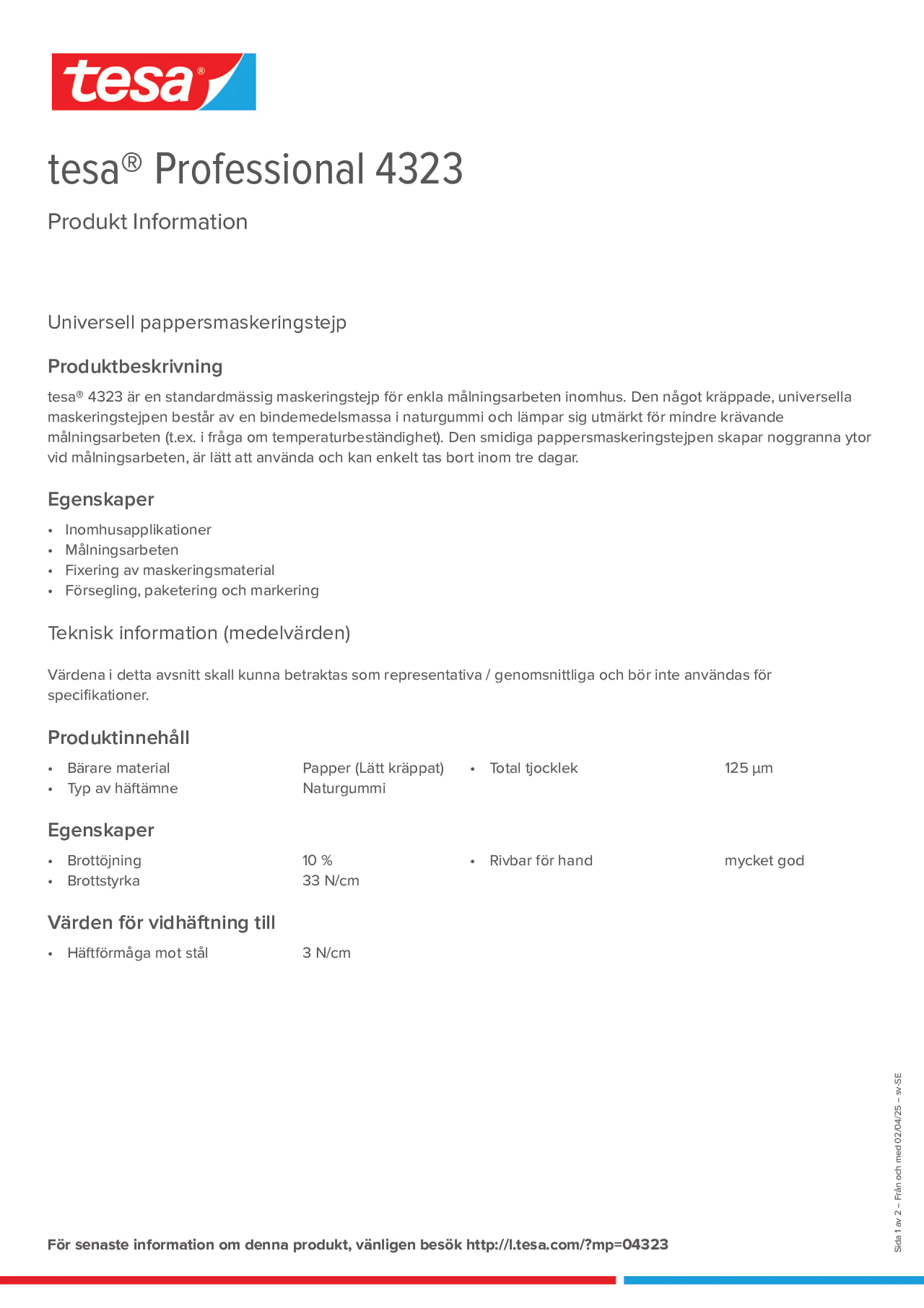 Product information_tesa® Professional 04323_sv-SE