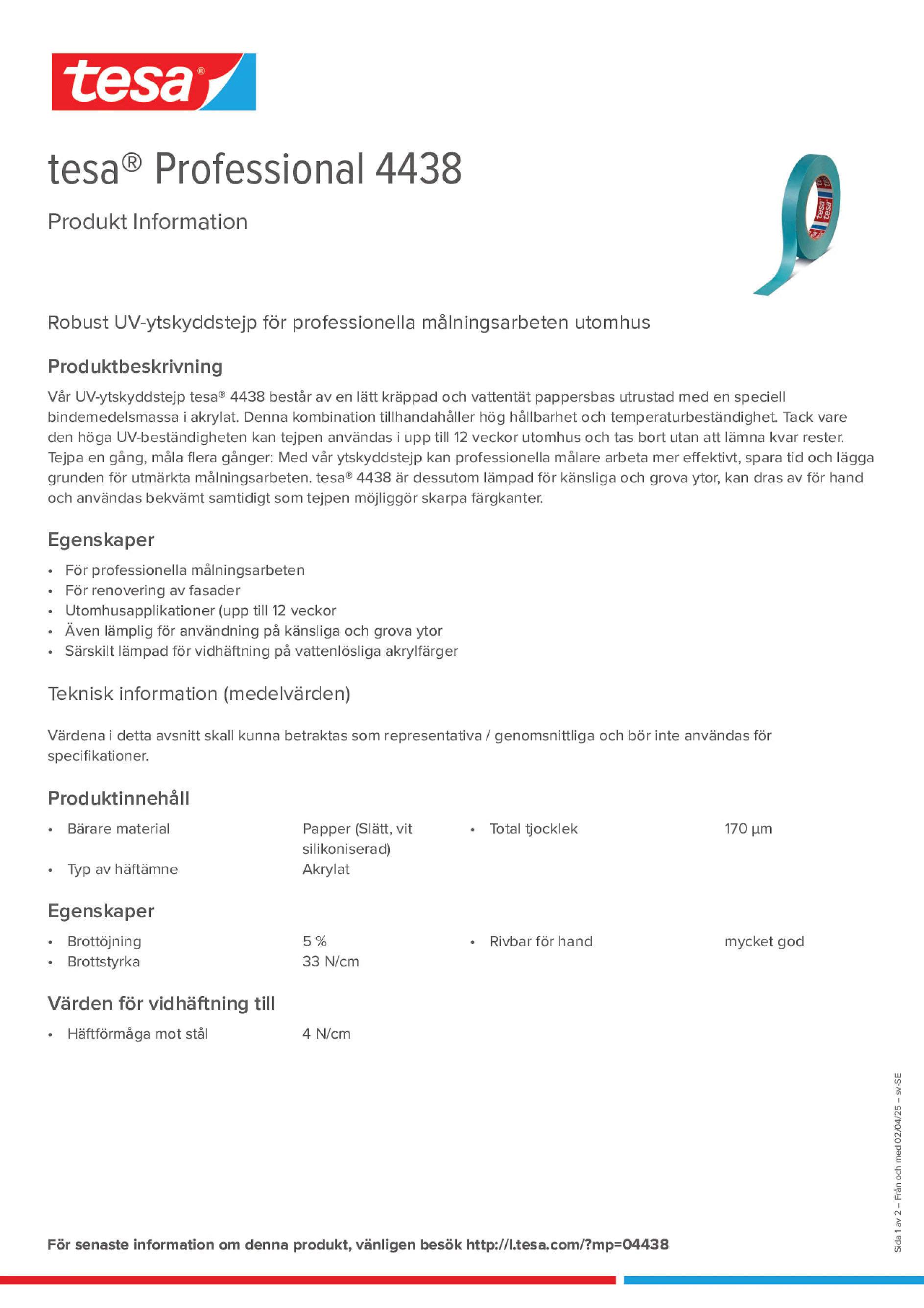 Product information_tesa® Professional 04438_sv-SE