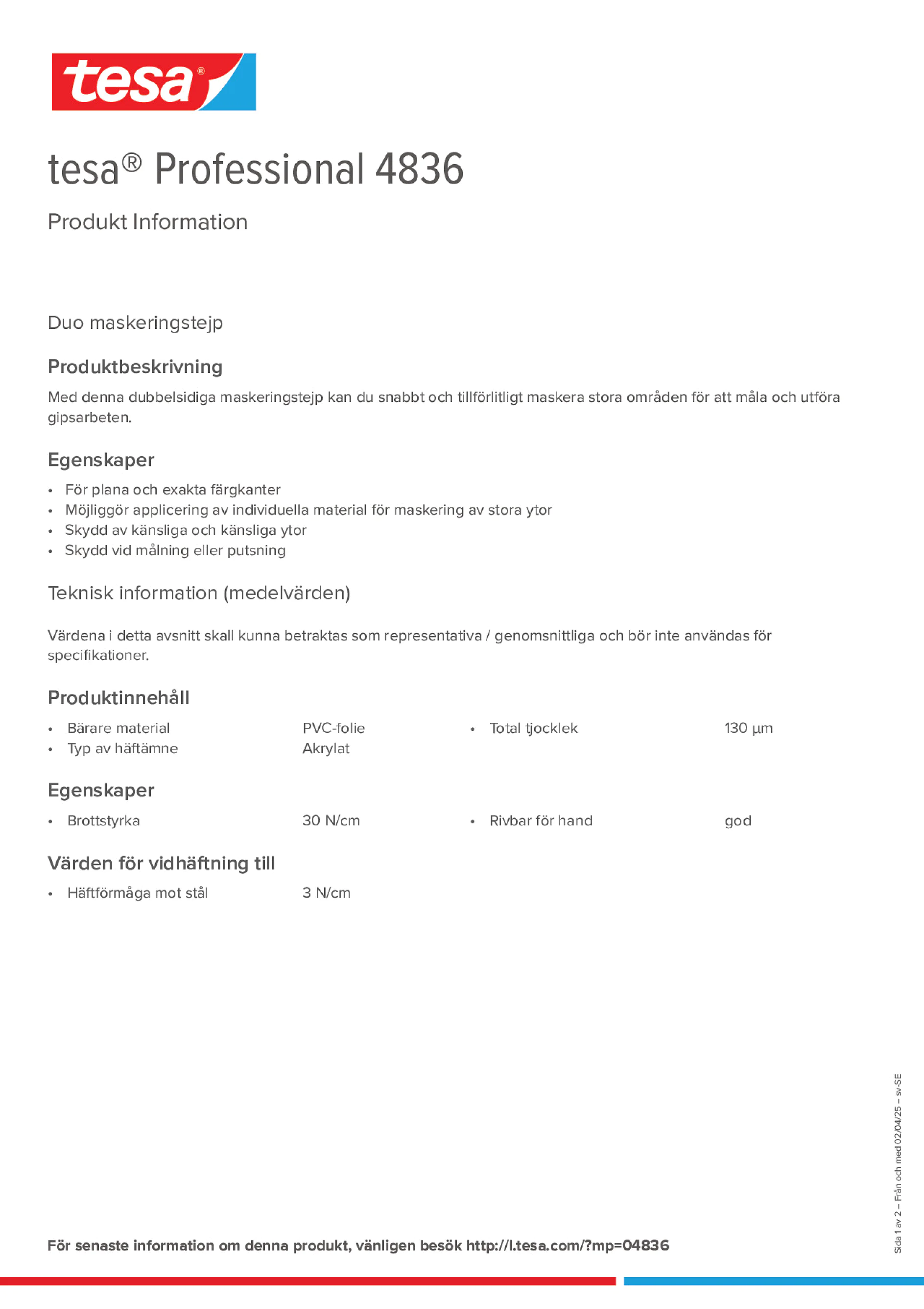 Product information_tesa® Professional 04836_sv-SE