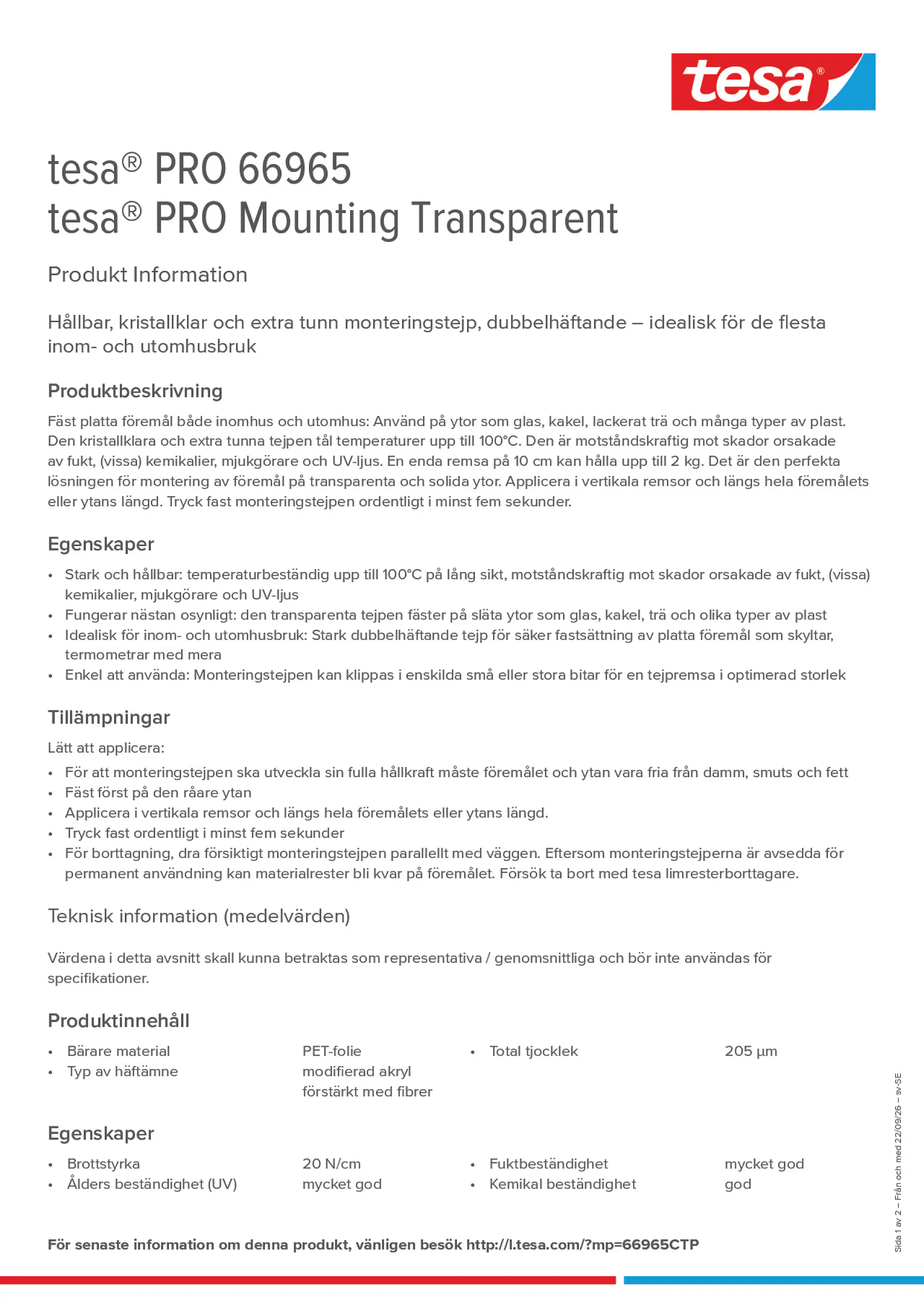 Product information_tesa® PRO 66965_sv-SE