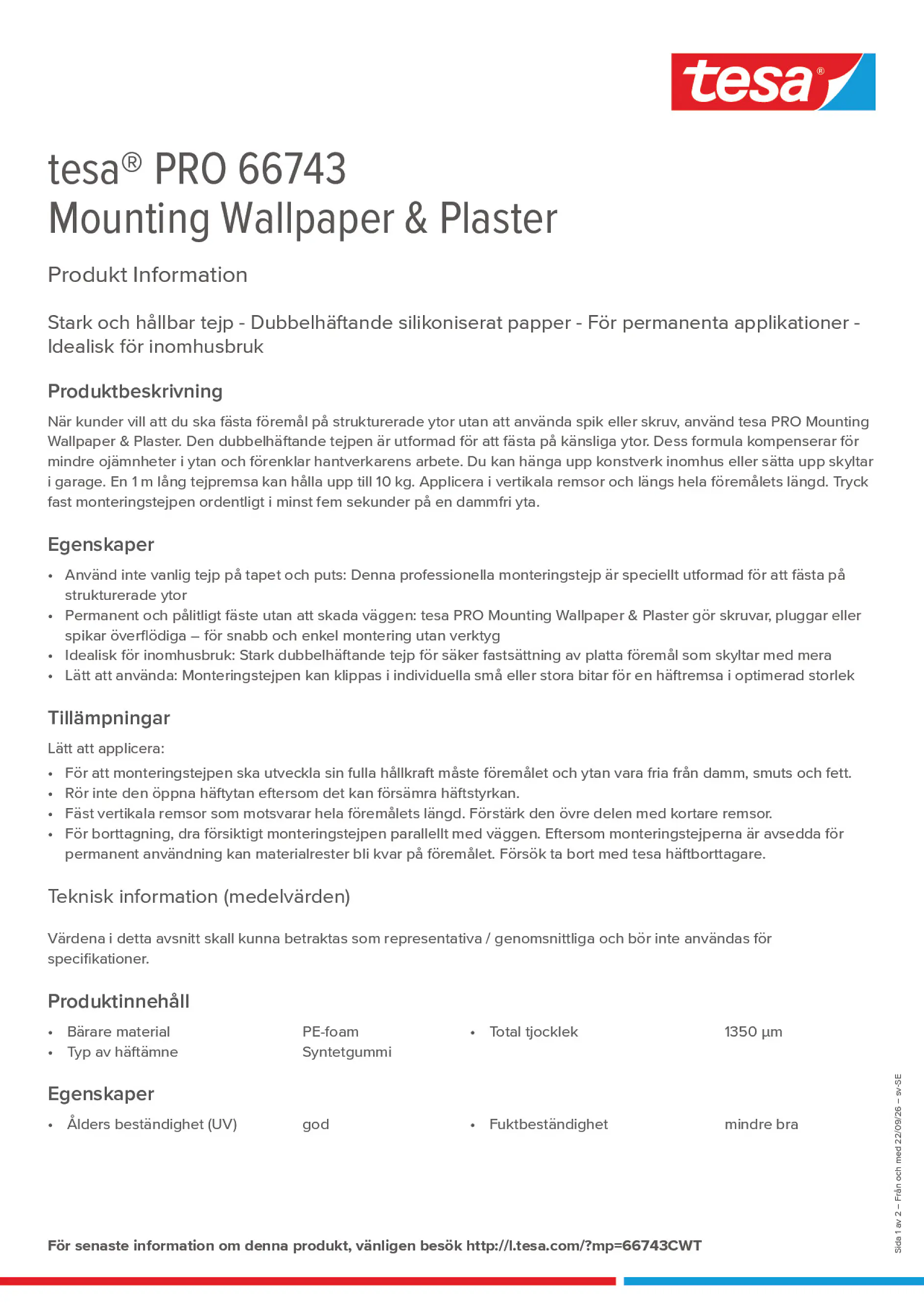 Product information_tesa® PRO 66743_sv-SE