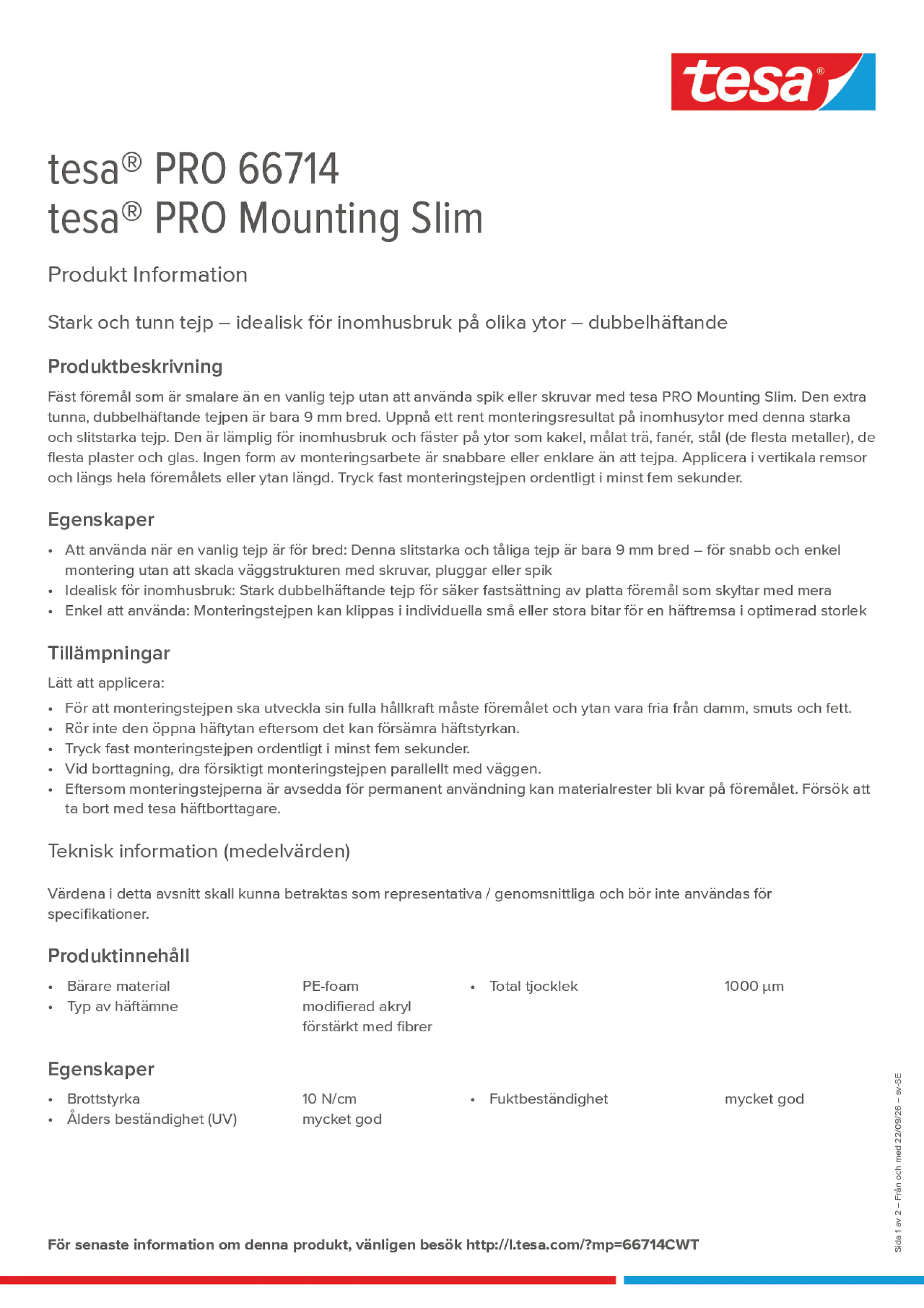 Product information_tesa® PRO 66714_sv-SE