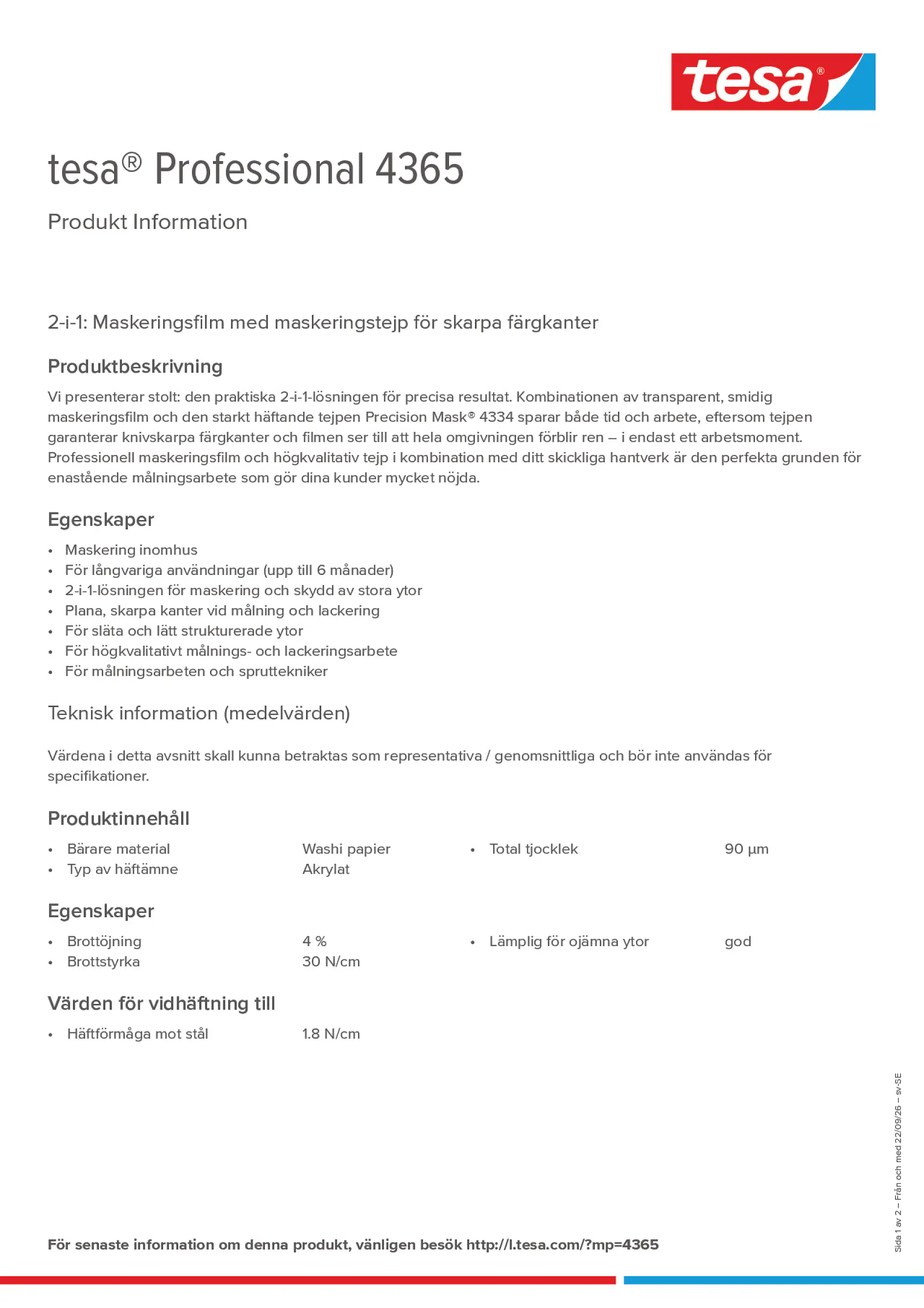 Product information_tesa® Professional 04365_sv-SE