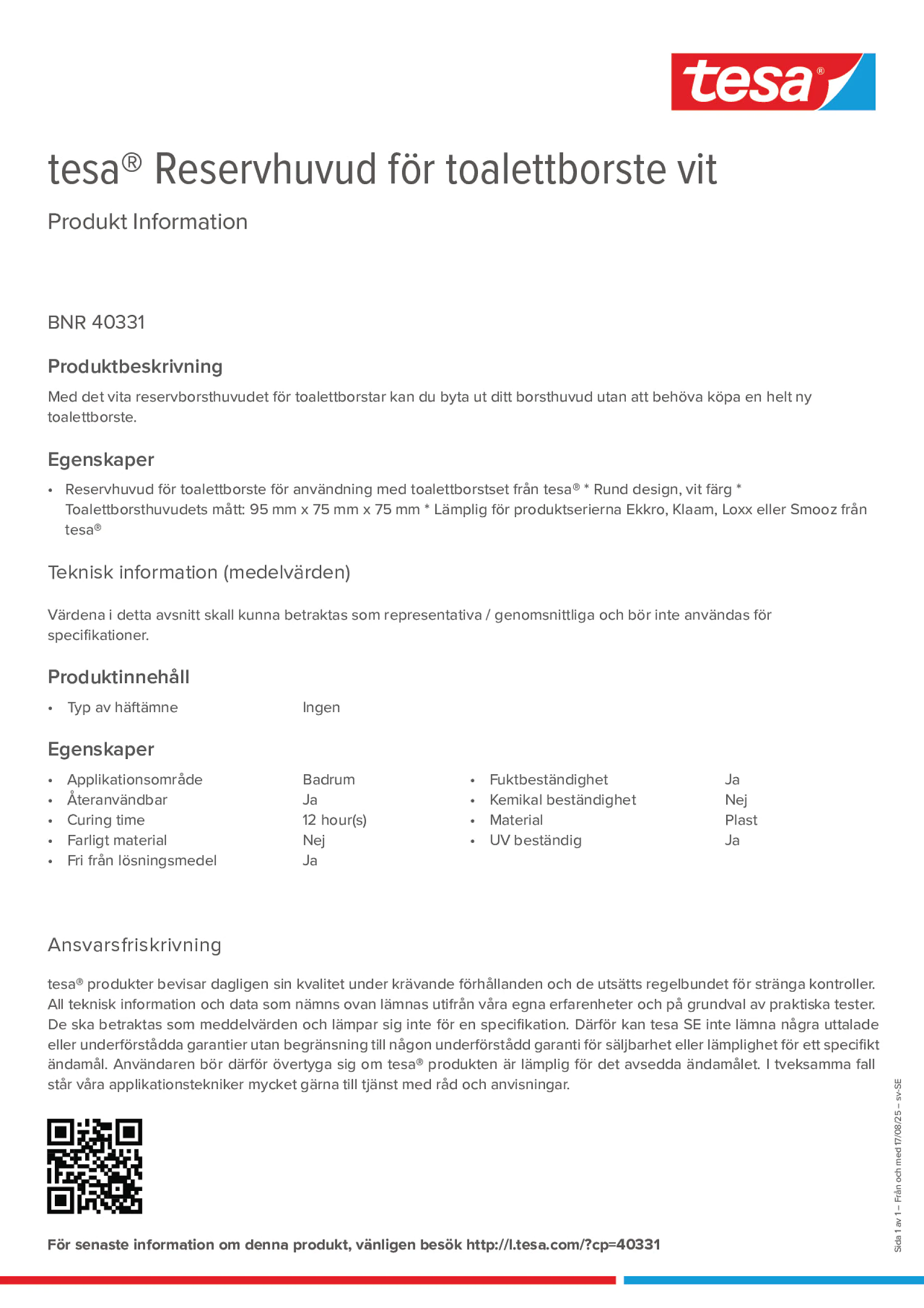 Product information_tesa® 40331_sv-SE