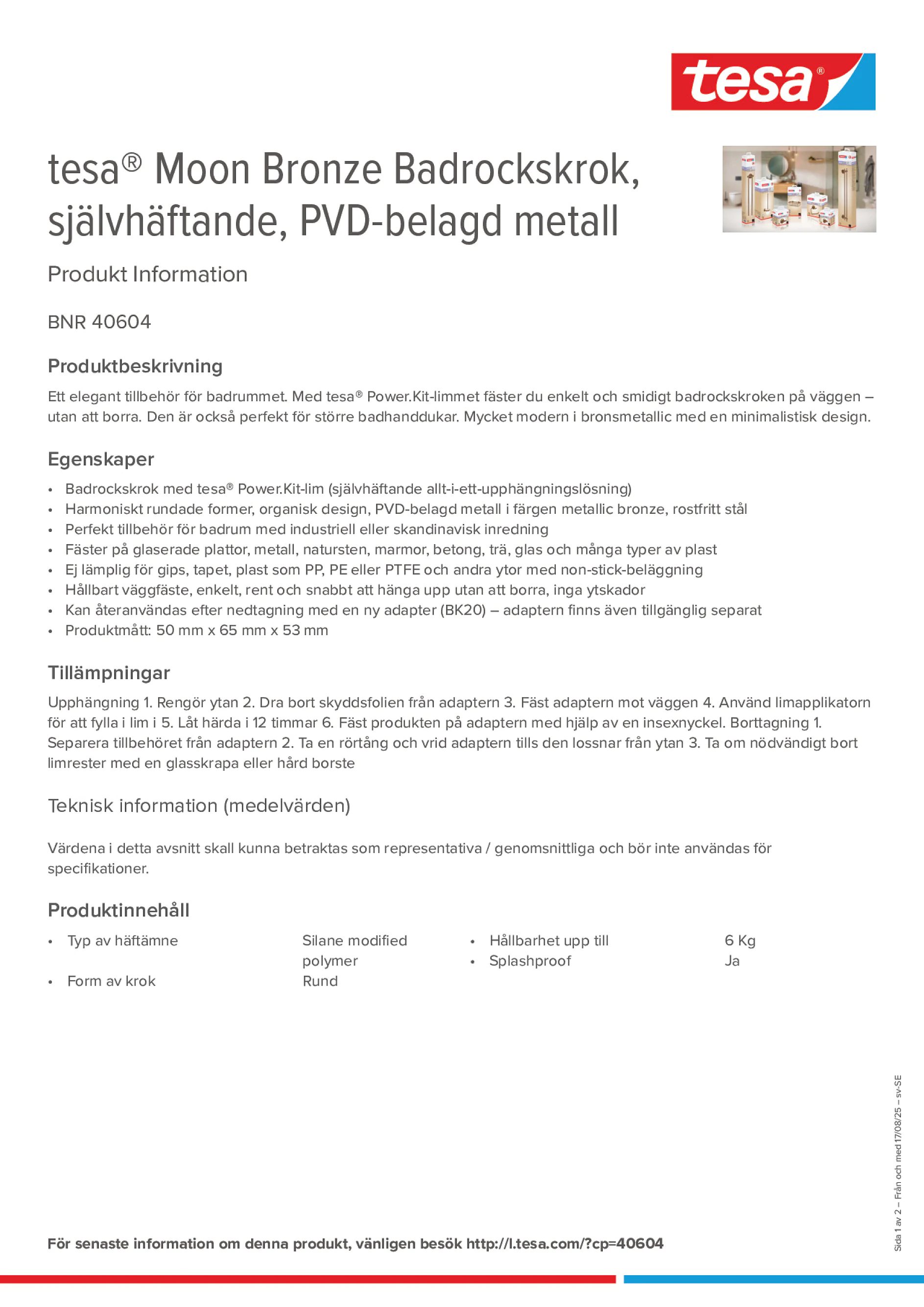 Product information_tesa® 40604_sv-SE