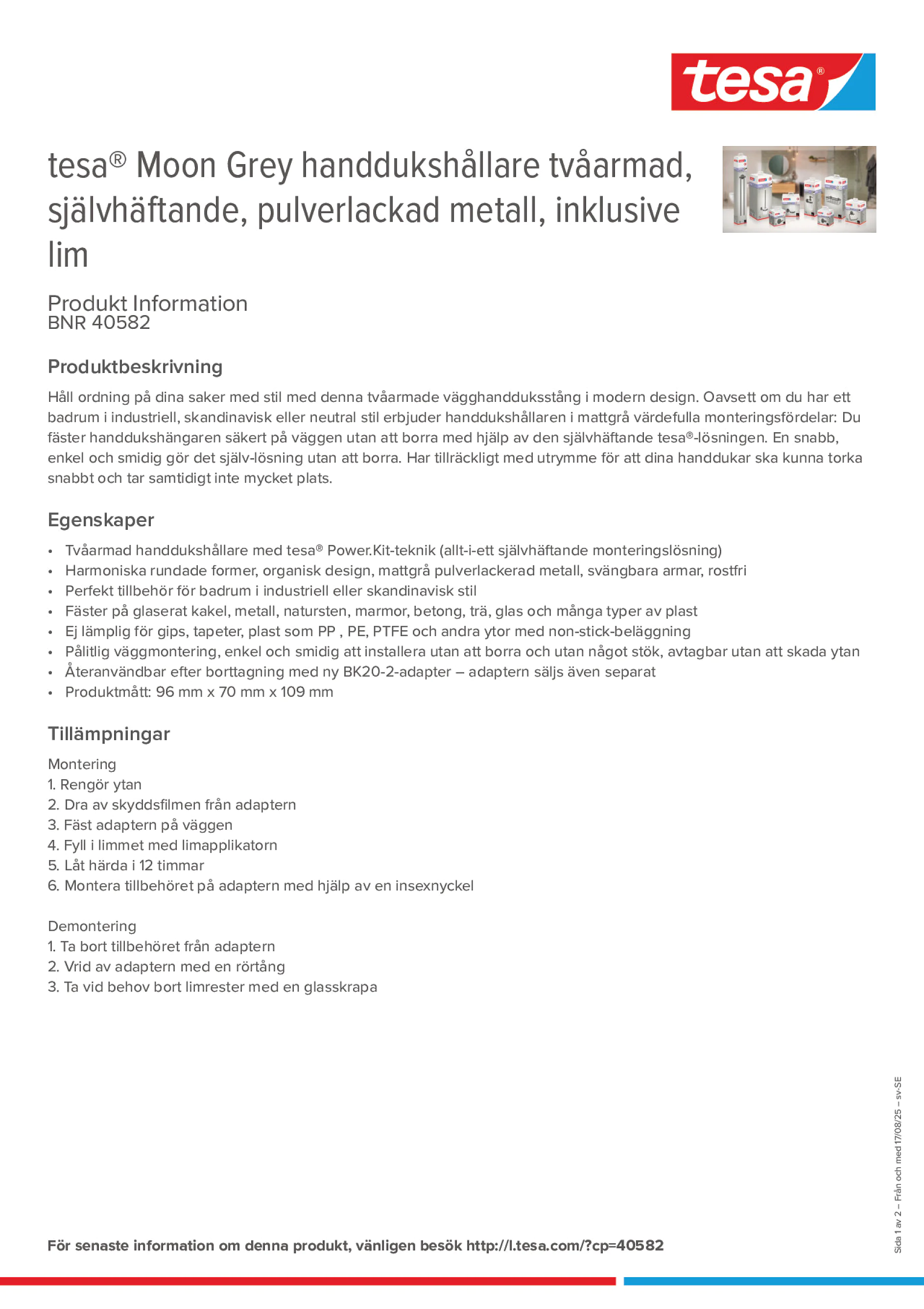 Product information_tesa® 40582_sv-SE