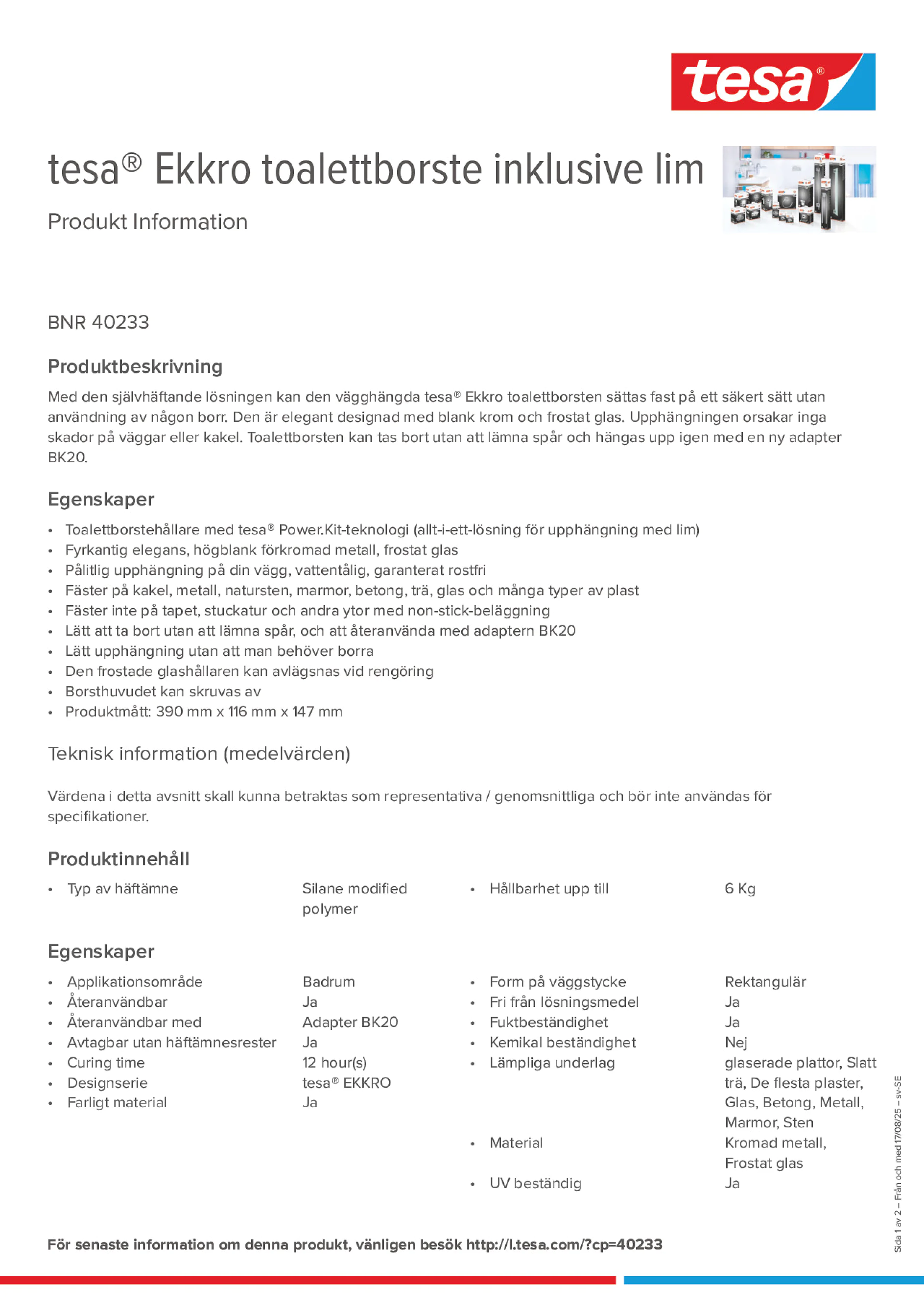 Product information_tesa® 40233_sv-SE