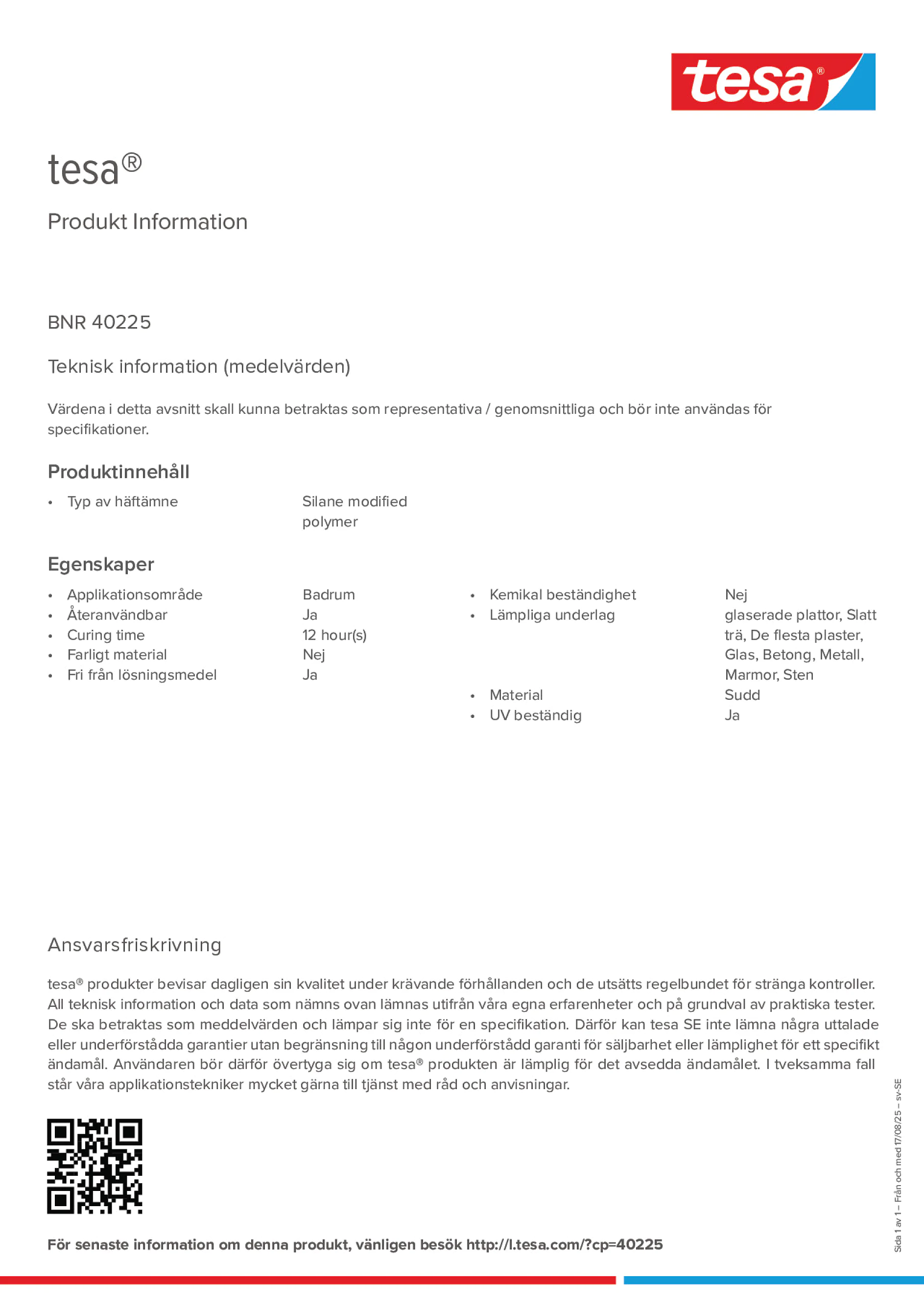 Product information_tesa® 40225_sv-SE
