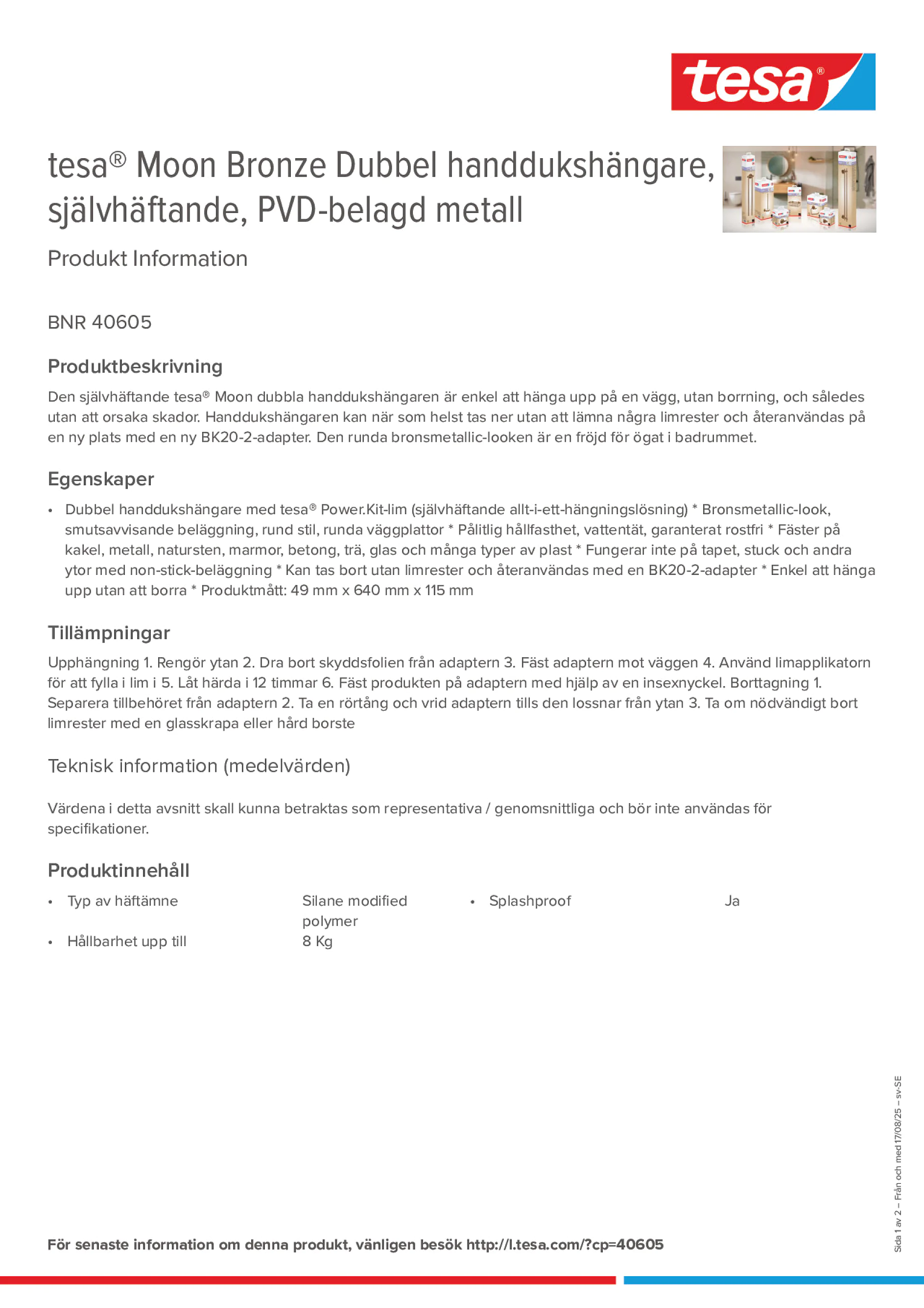 Product information_tesa® 40605_sv-SE