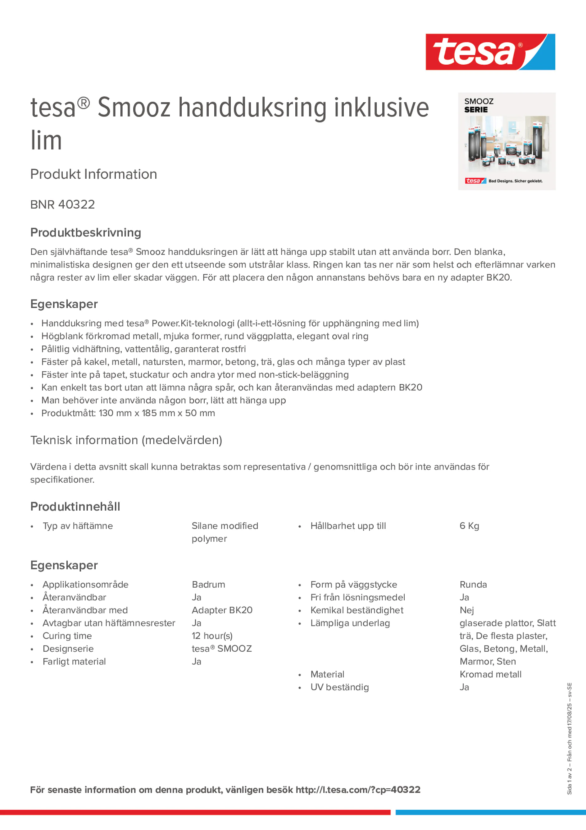 Product information_tesa® 40322_sv-SE