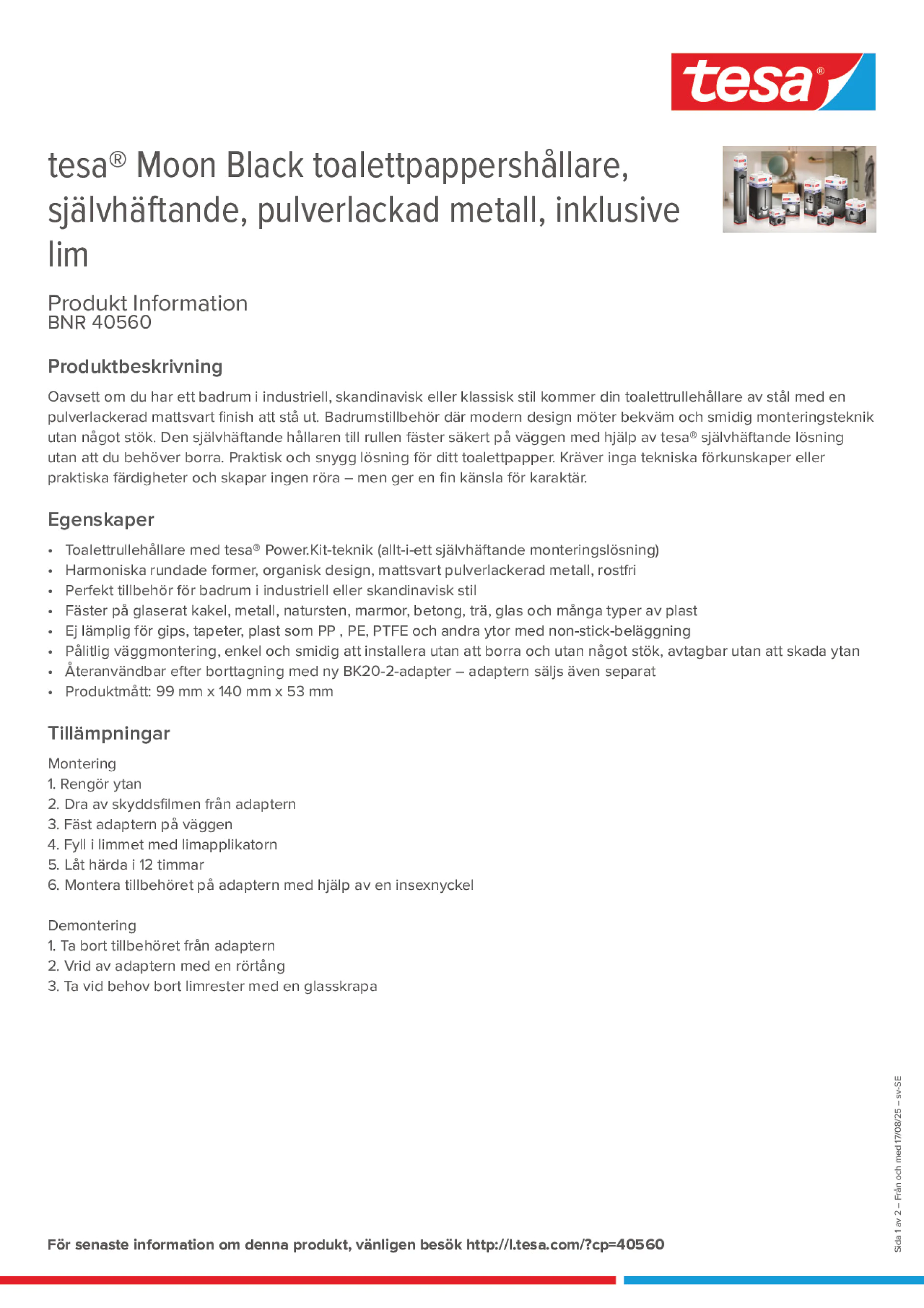 Product information_tesa® 40560_sv-SE