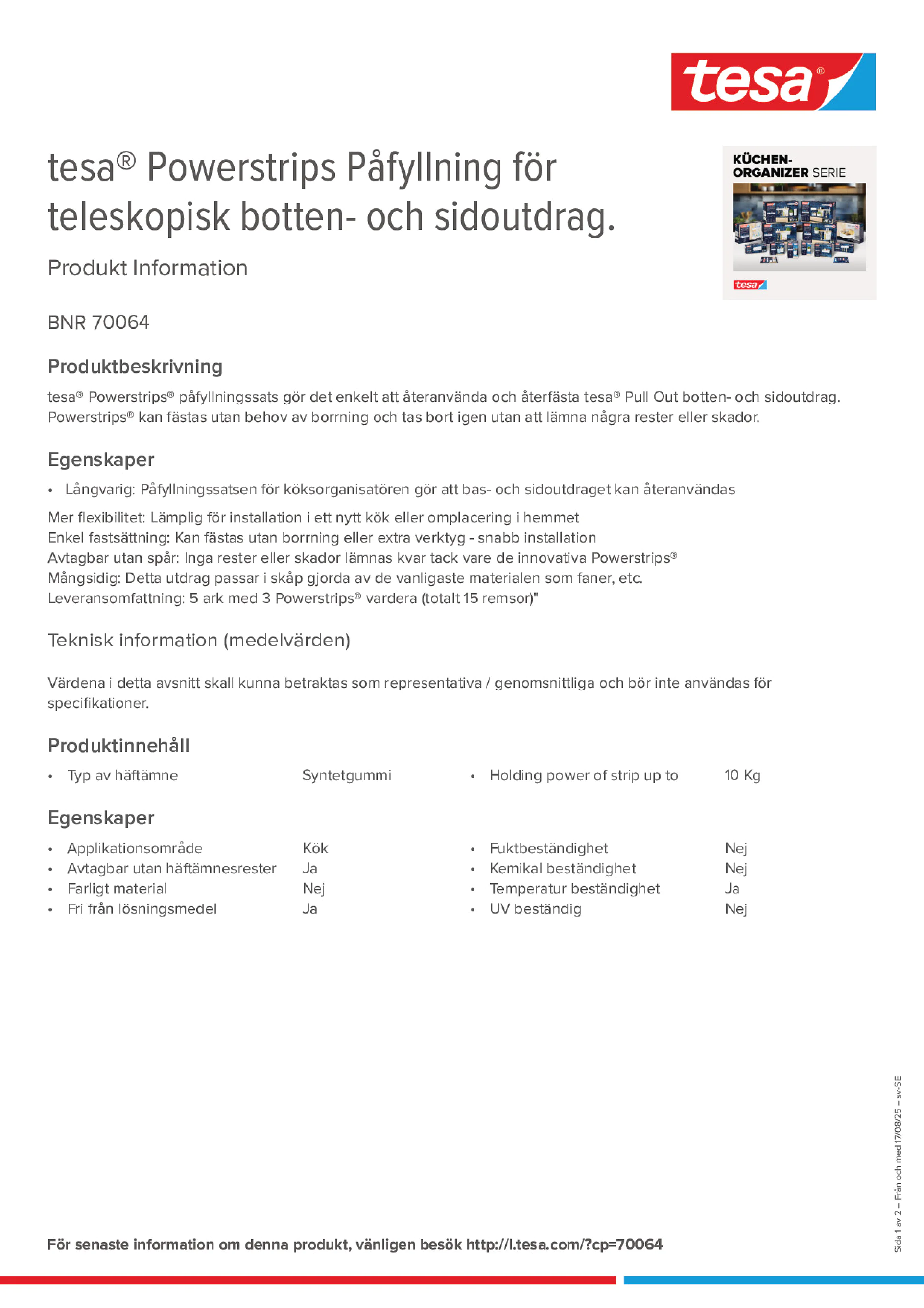 Product information_tesa® Powerstrips 70064_sv-SE