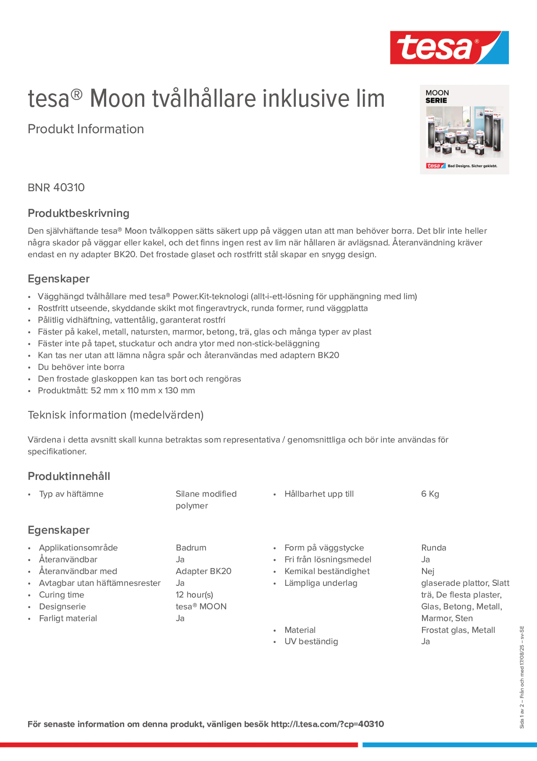 Product information_tesa® 40310_sv-SE