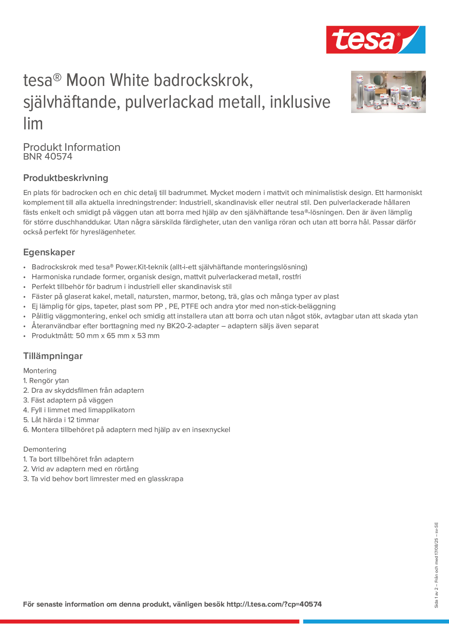 Product information_tesa® 40574_sv-SE