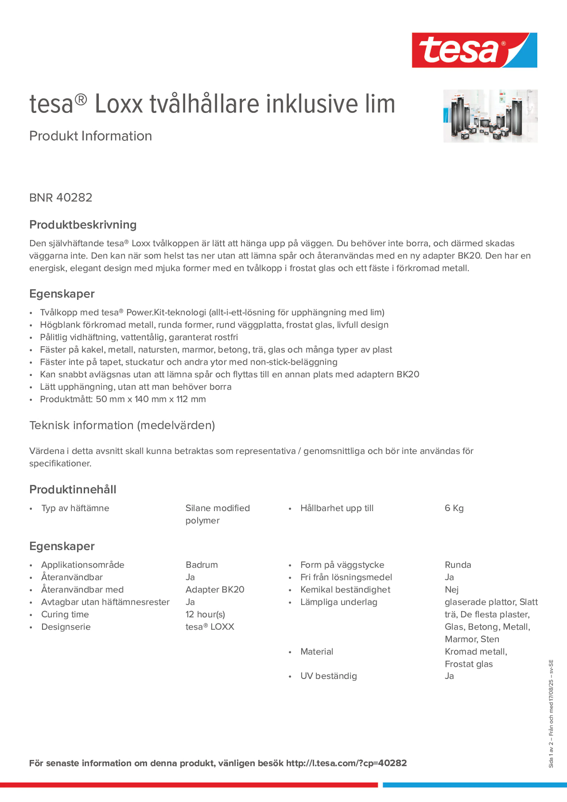 Product information_tesa® 40282_sv-SE