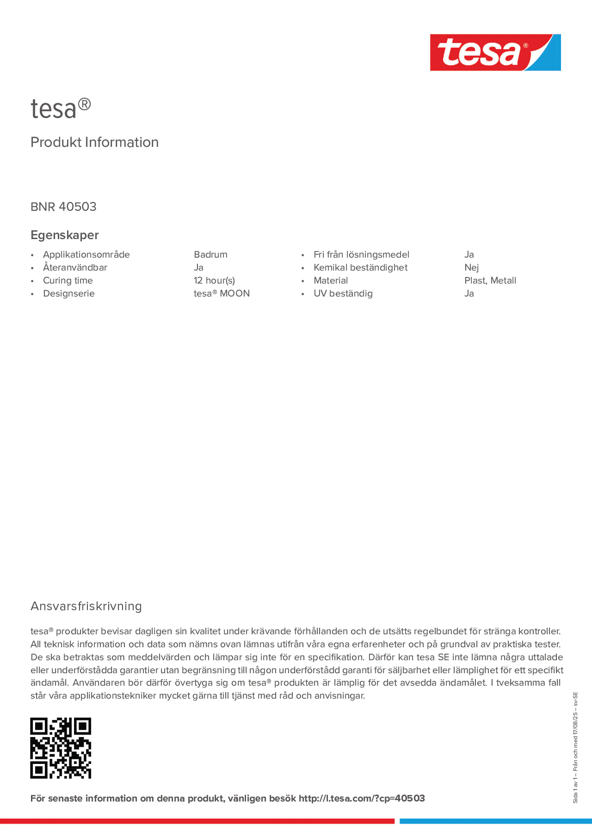 Product information_tesa® 40503_sv-SE