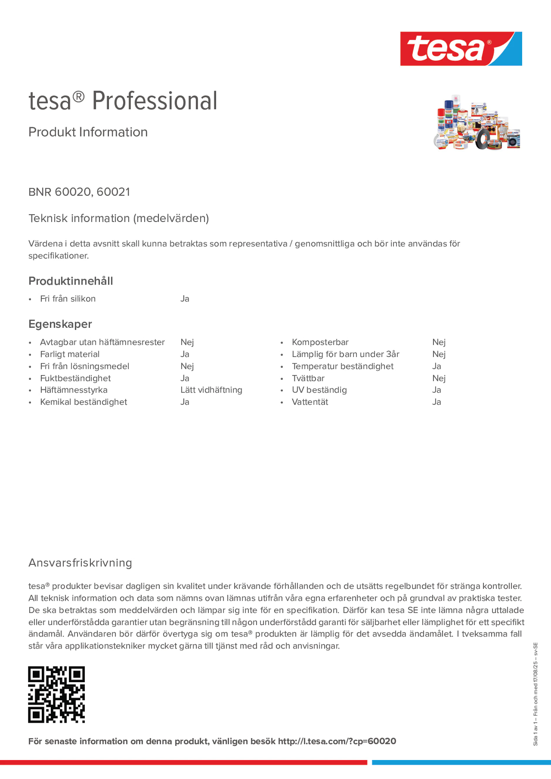 Product information_tesa® Professional 60020 / 60021_sv-SE
