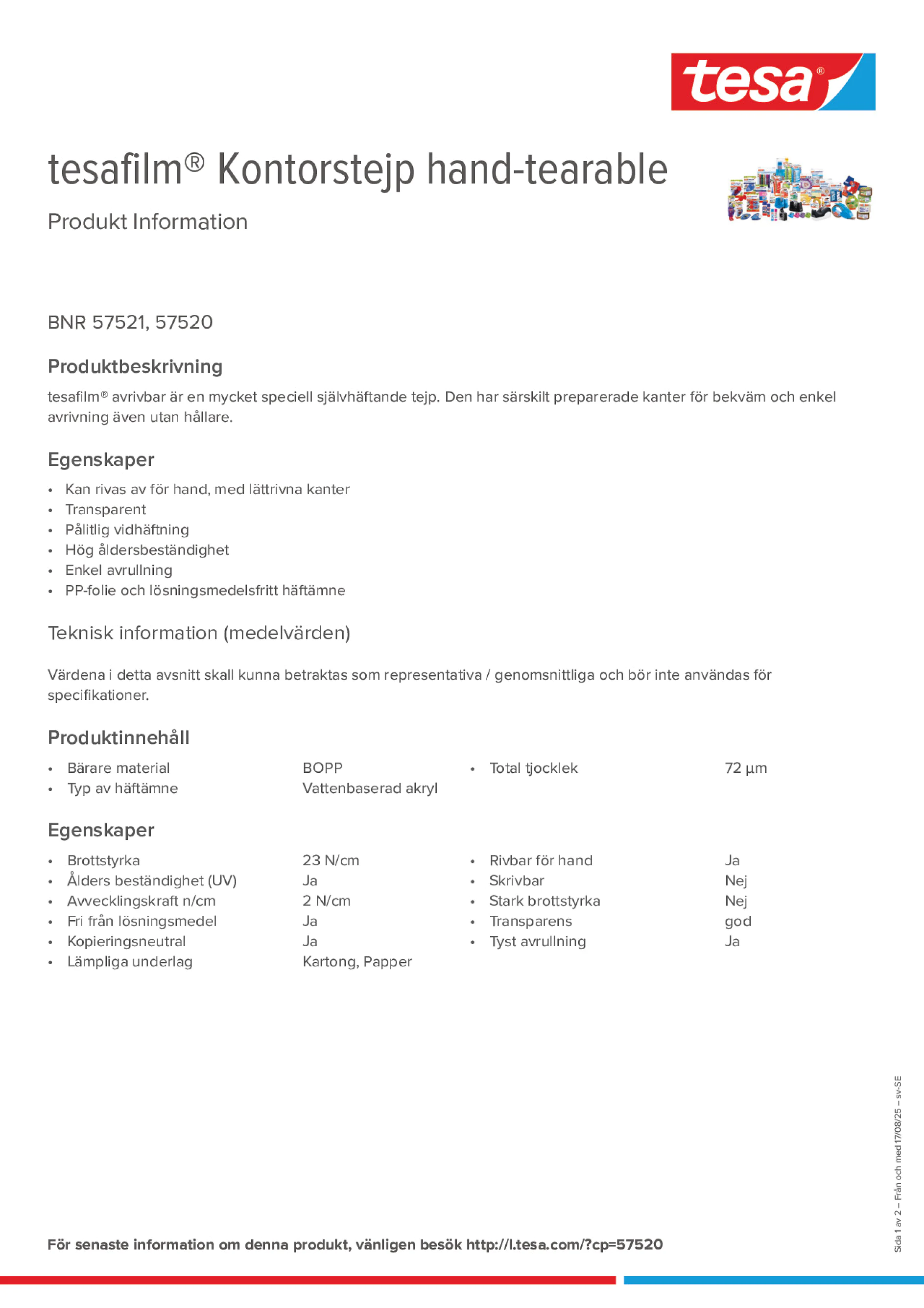 Product information_tesafilm® 57520_sv-SE