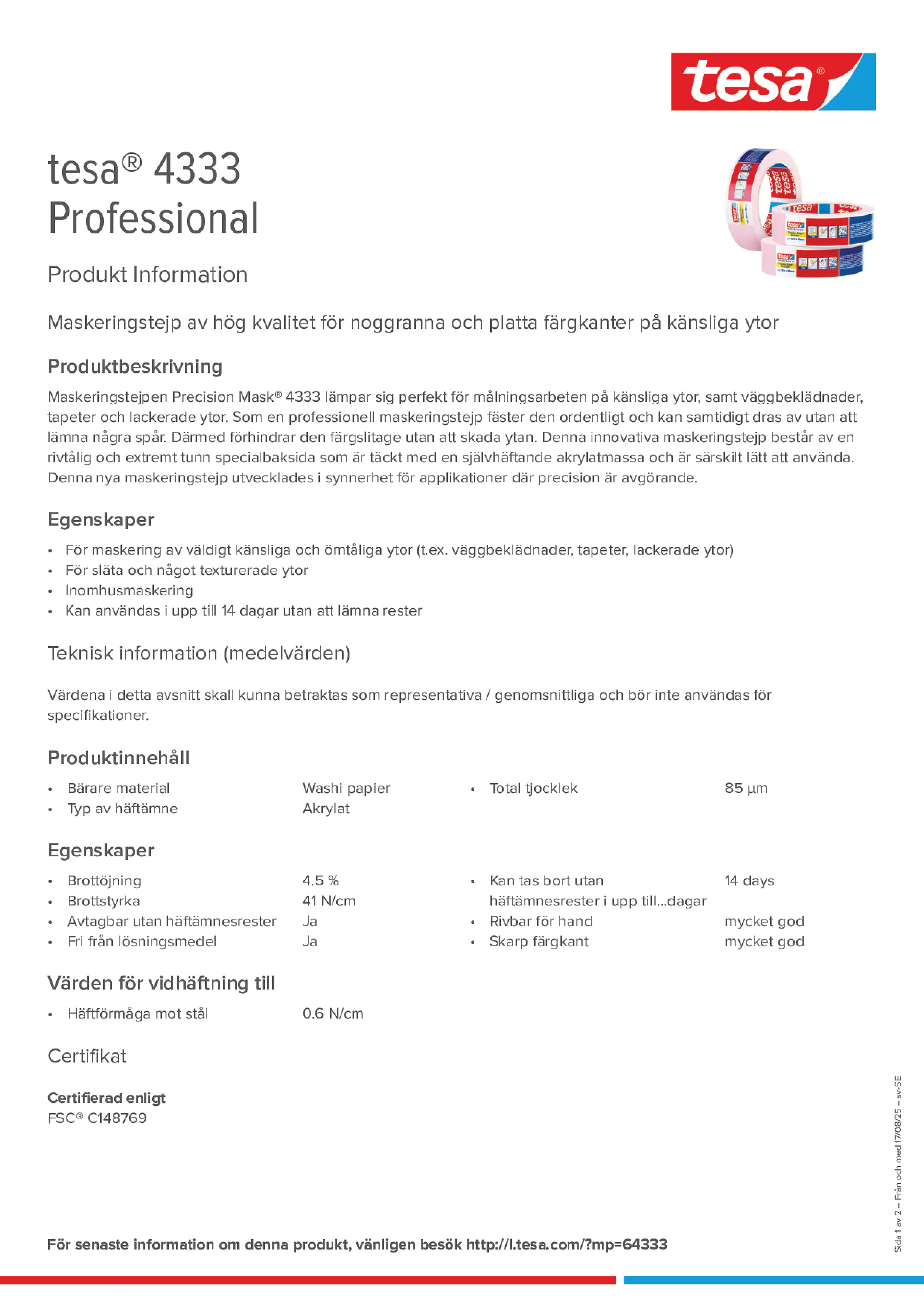 Product information_tesa® 04333_sv-SE