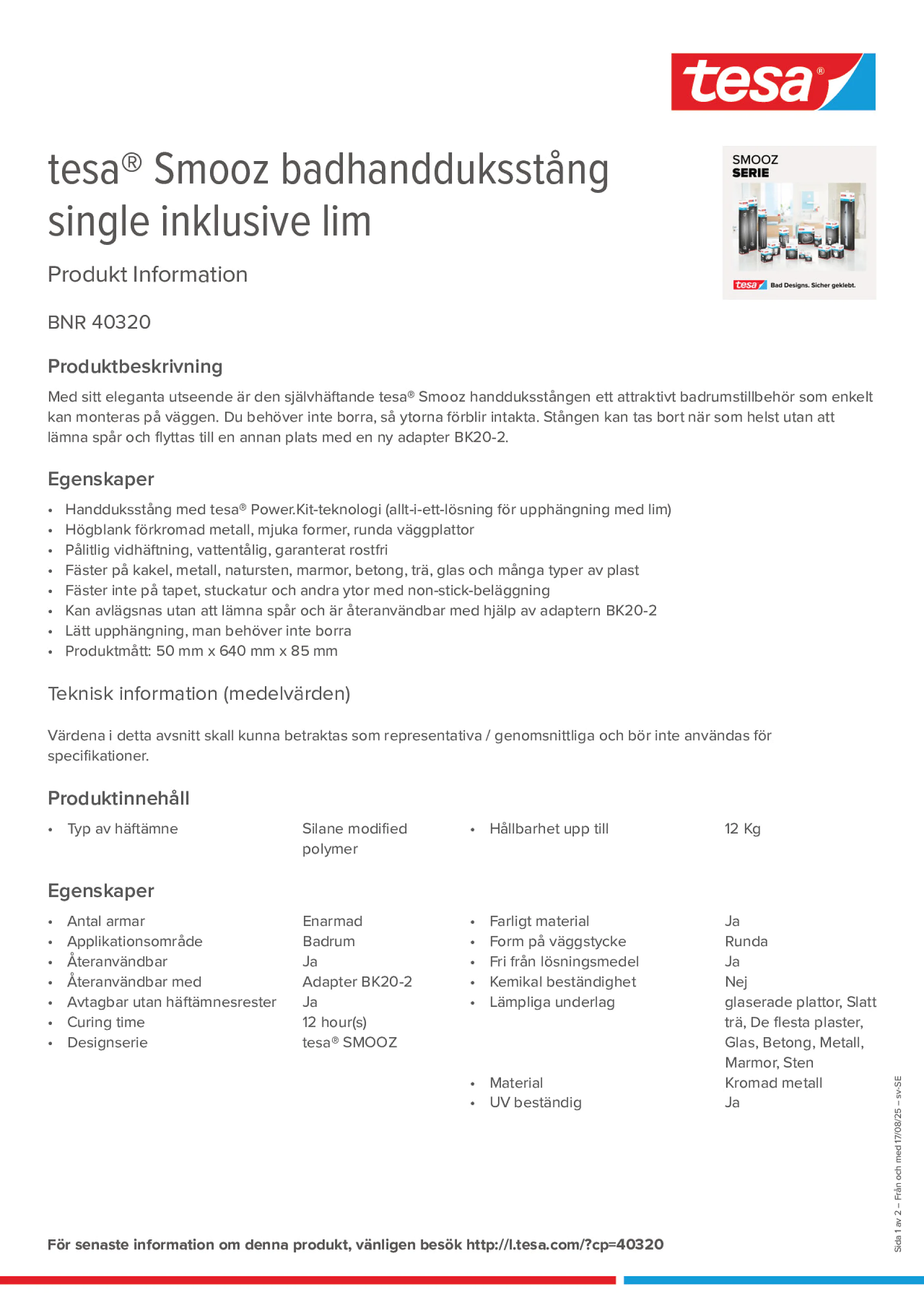 Product information_tesa® 40320_sv-SE
