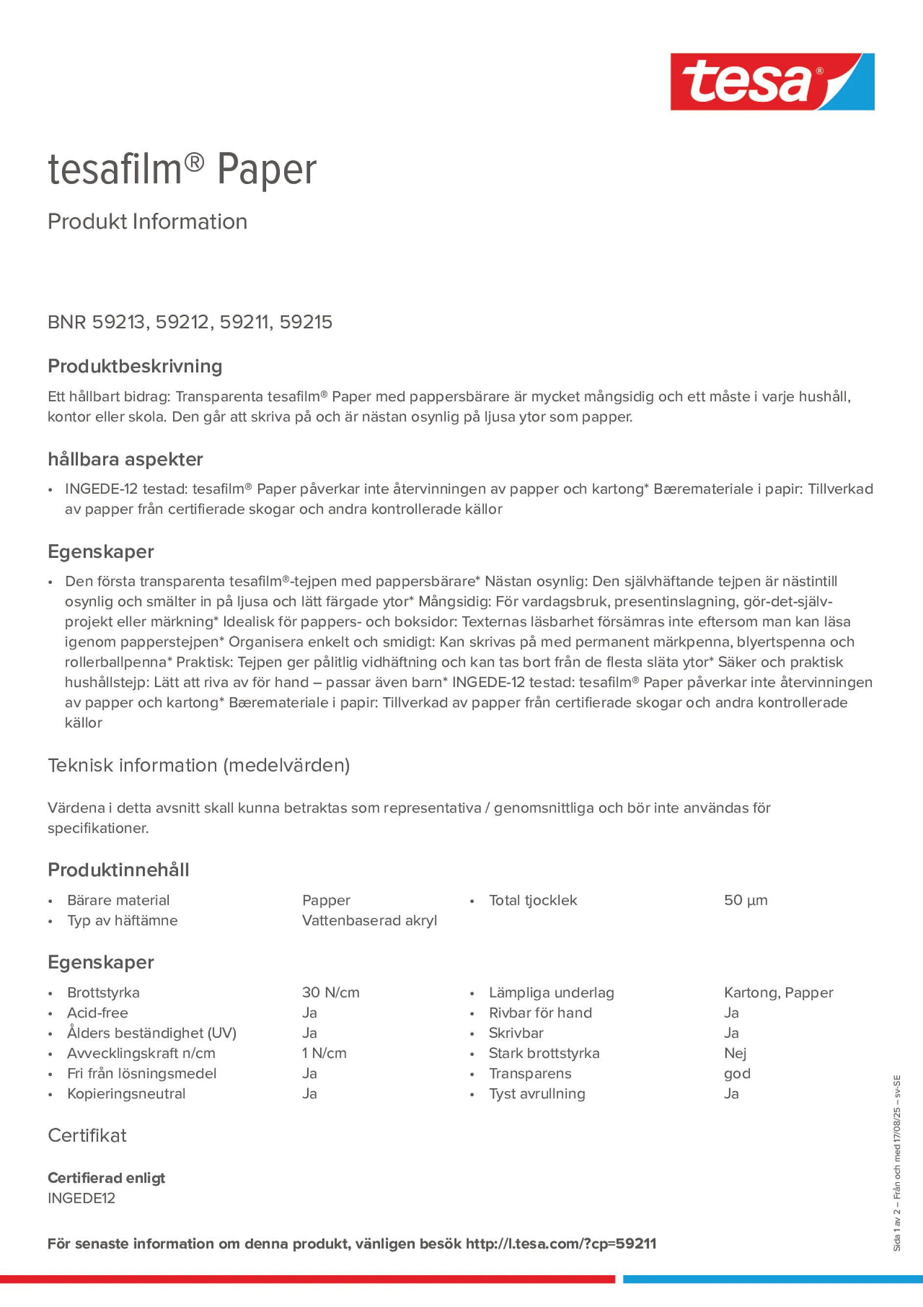 Product information_tesafilm® 59213_sv-SE