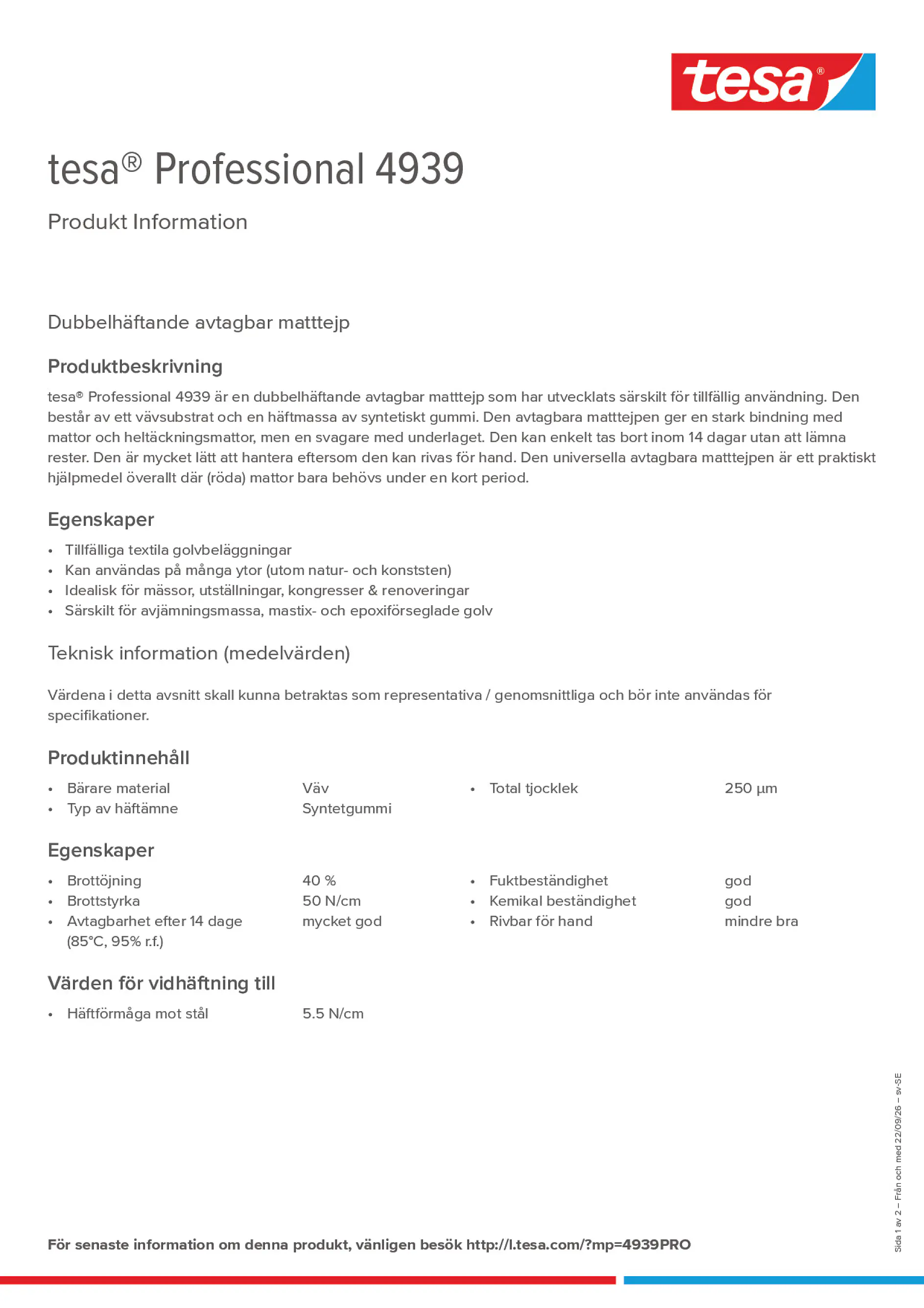 Product information_tesa® Professional 04939_sv-SE
