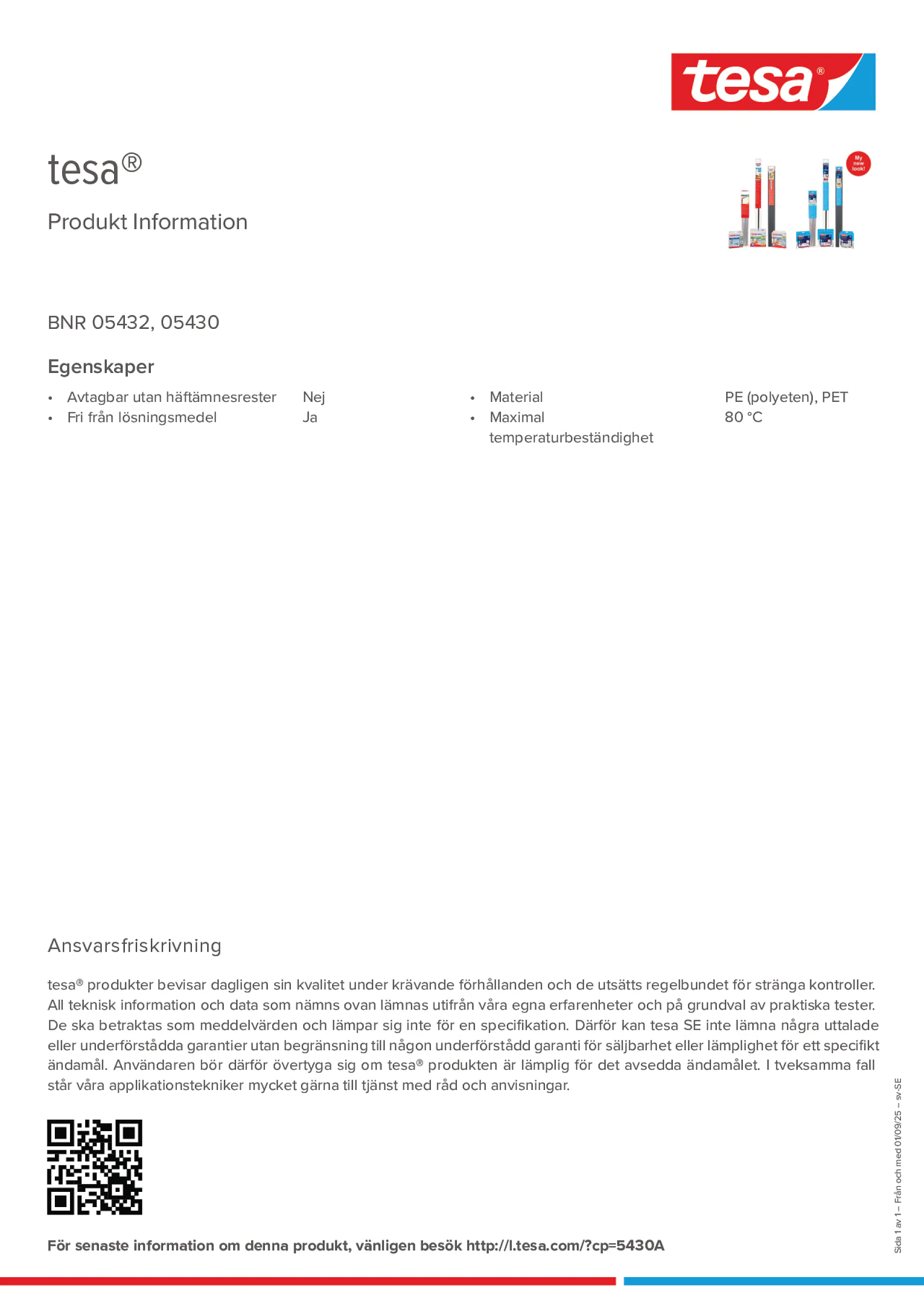 Product information_tesa® 05432_sv-SE