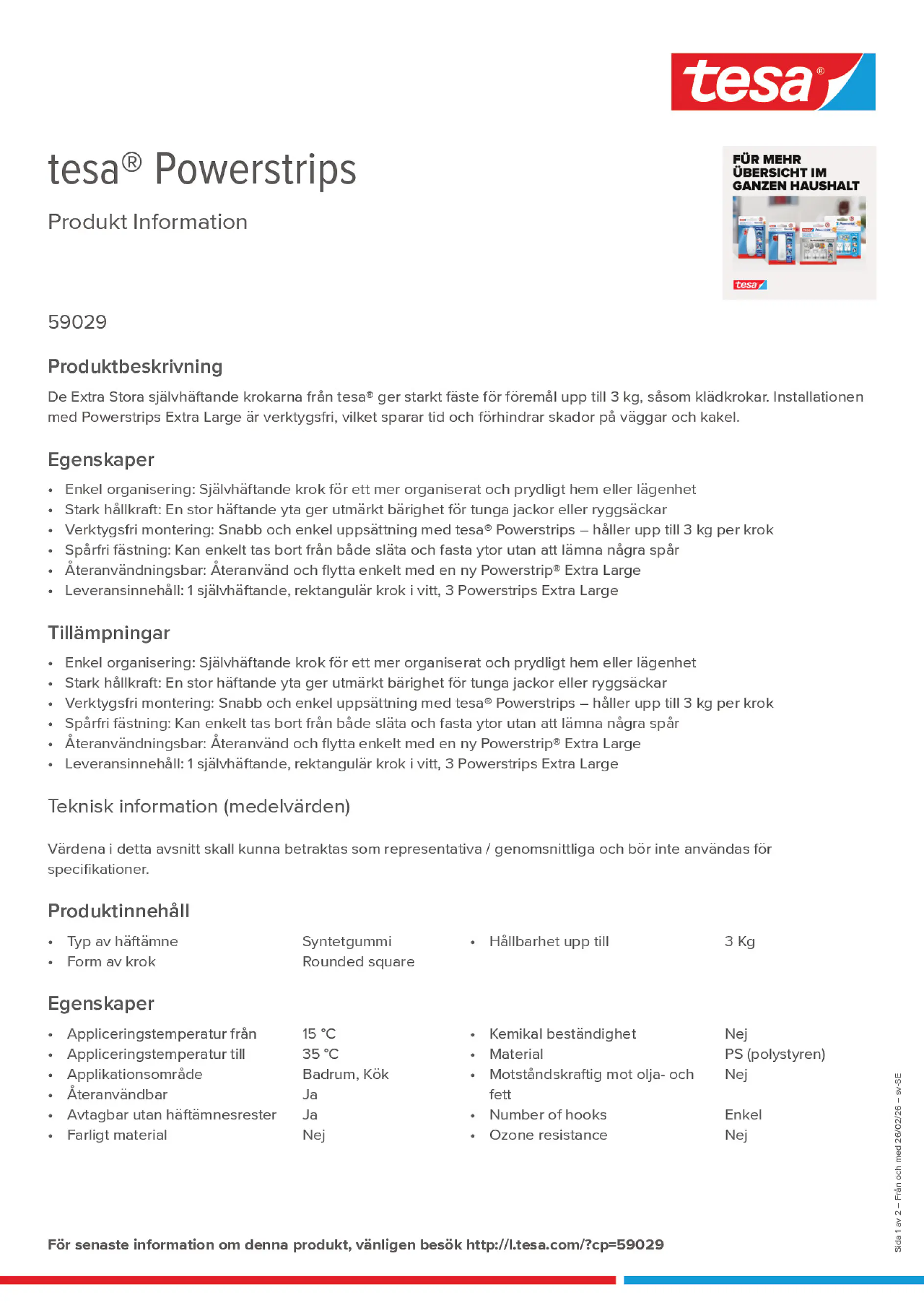 Product information_tesa® Powerstrips 59029_sv-SE