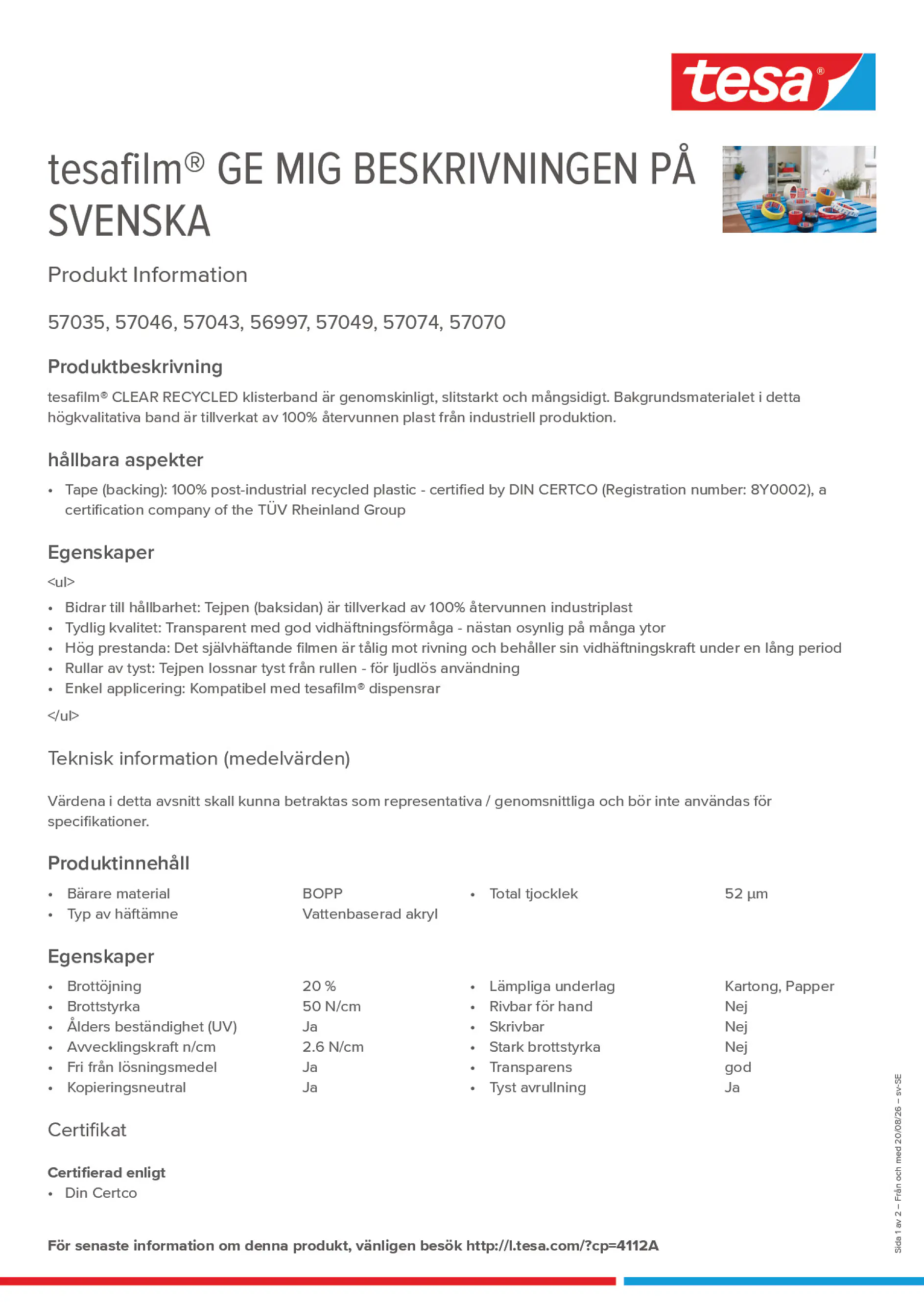 Product information_tesafilm® 57035_sv-SE