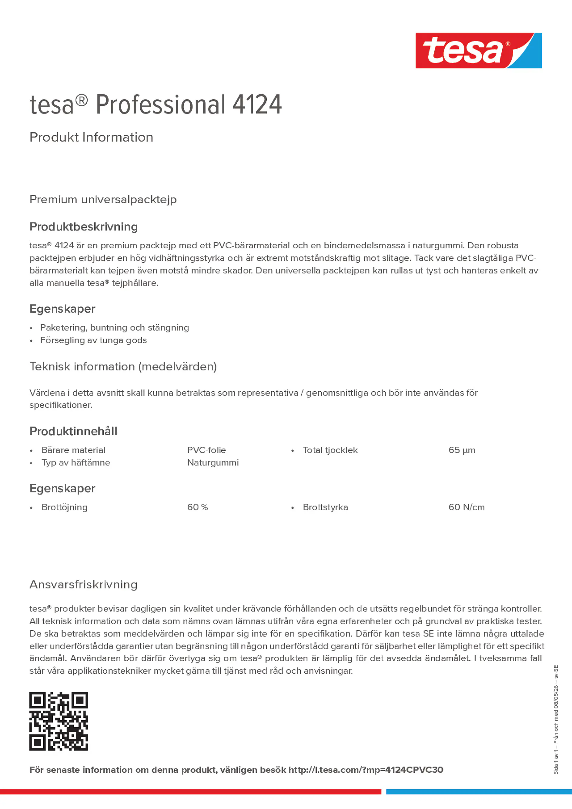 Product information_tesa® Professional 04124_sv-SE
