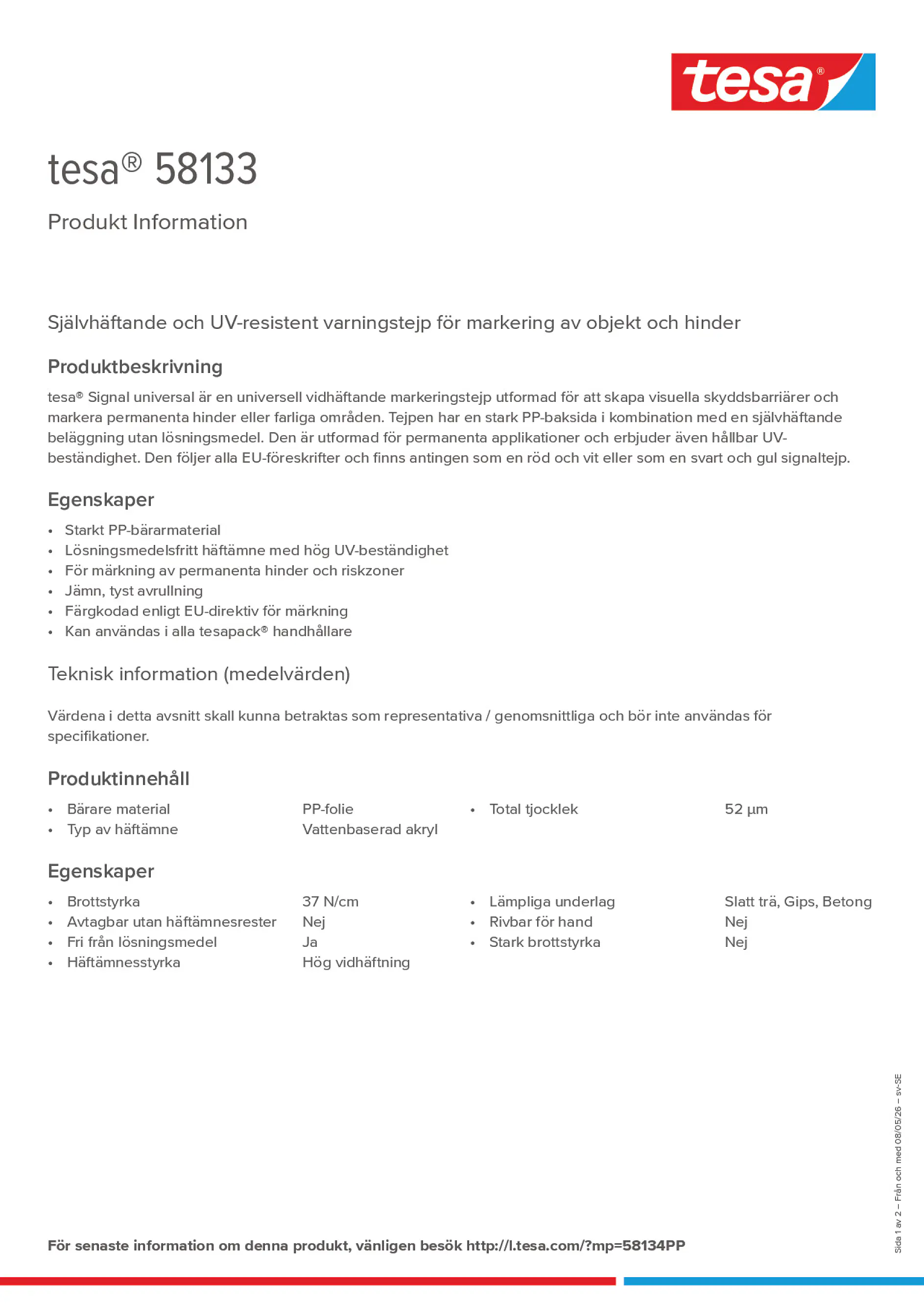Product information_tesa® 58133_sv-SE