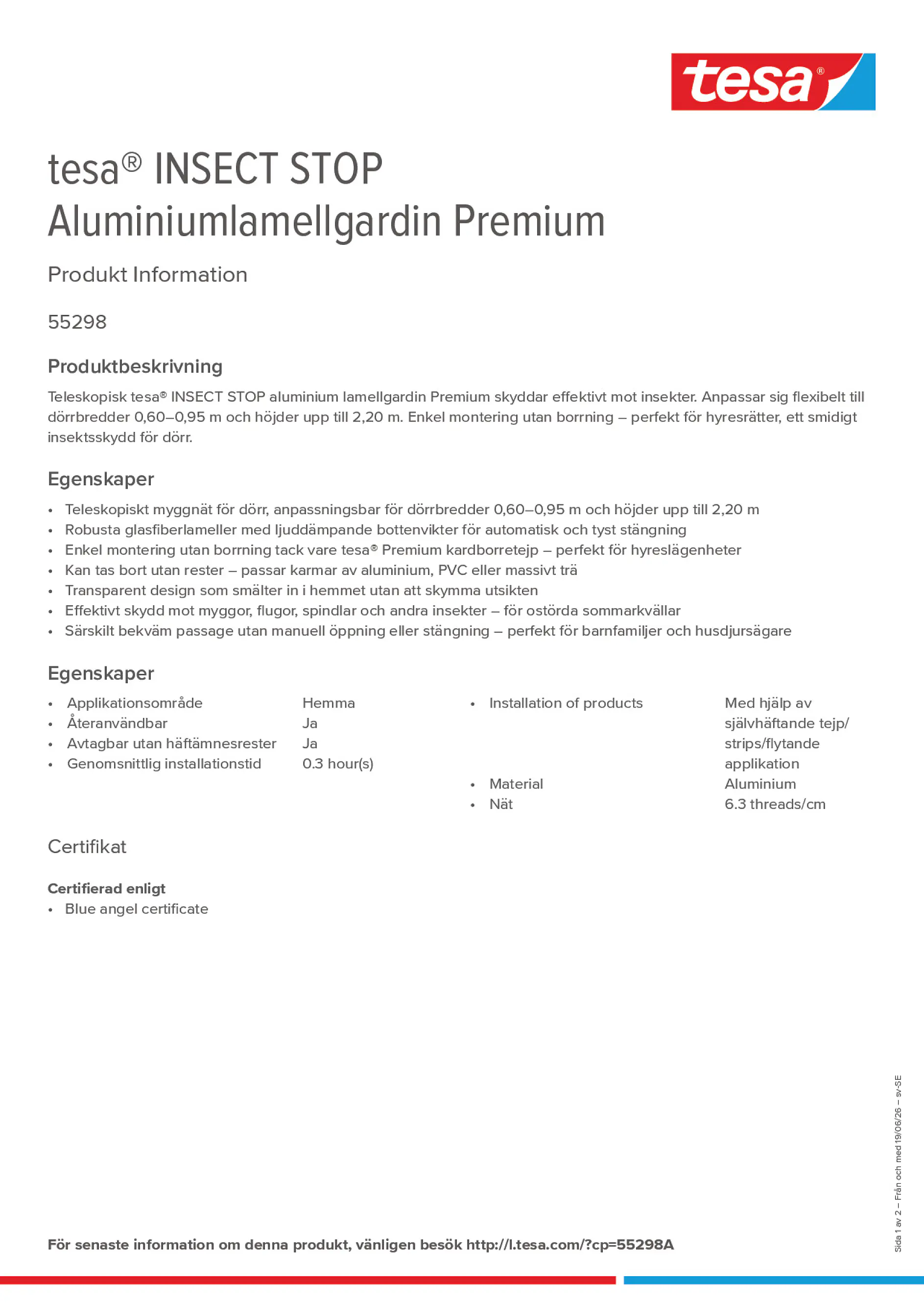Product information_tesa® 55298A_sv-SE