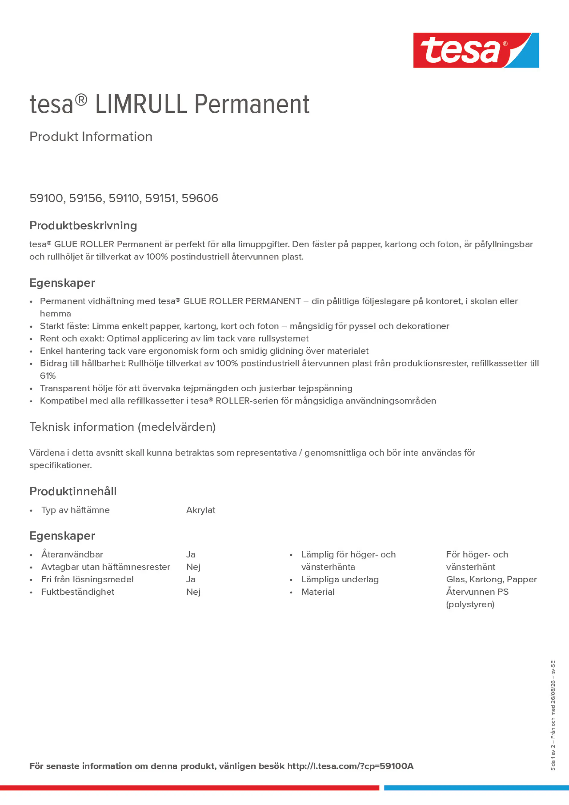Product information_tesa® 59100A_sv-SE