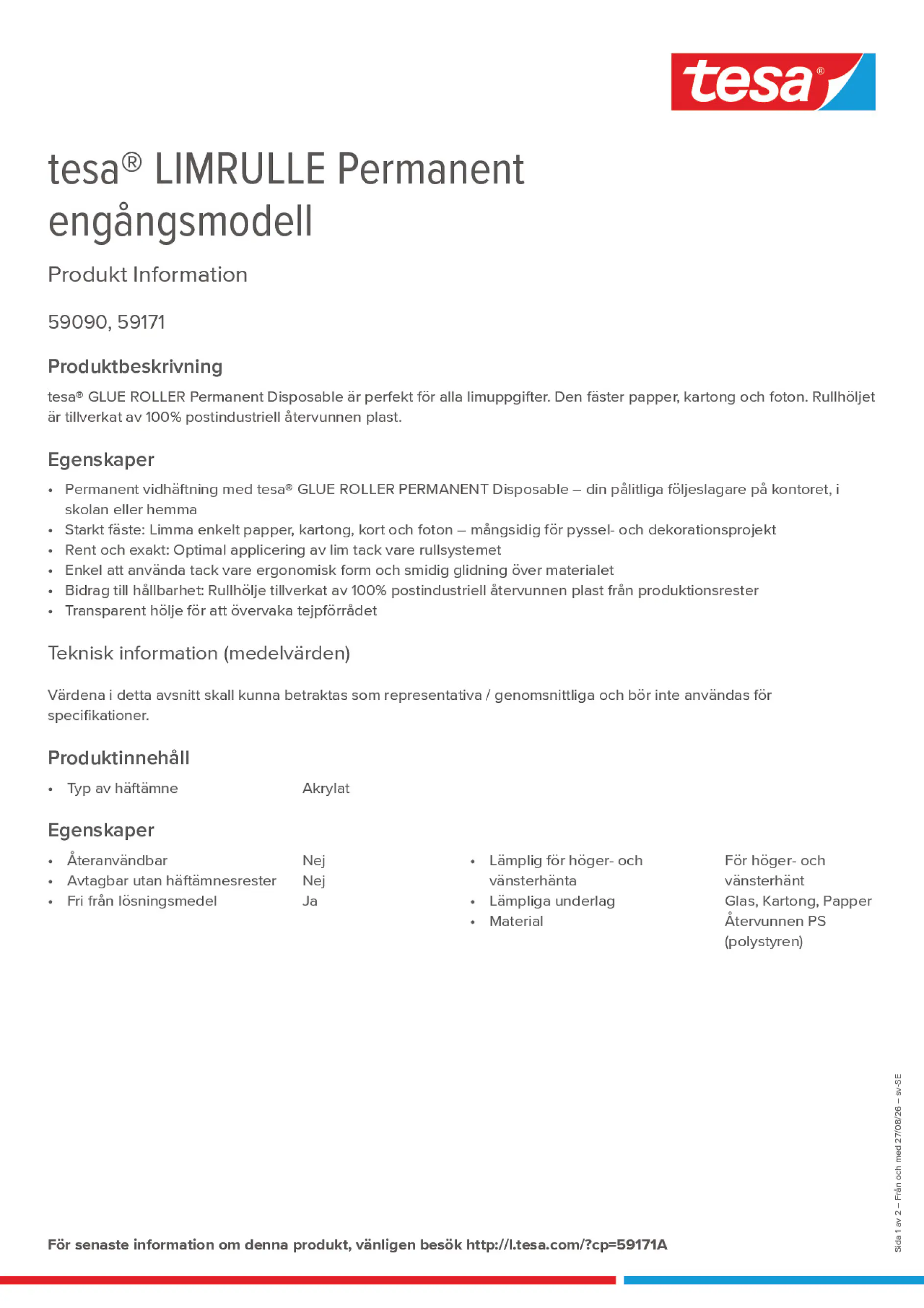 Product information_tesa® 59171A_sv-SE