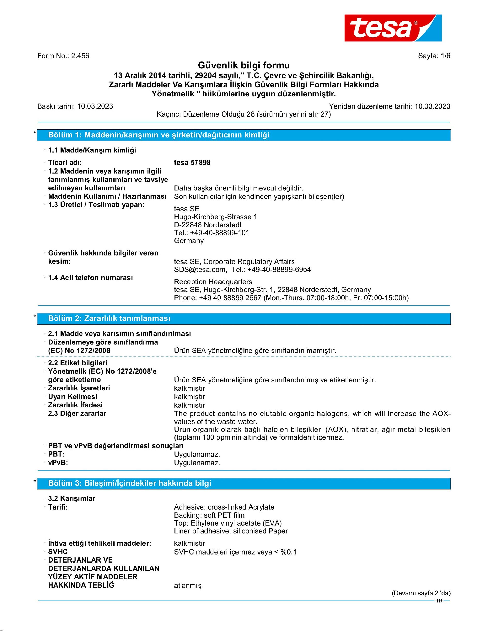 Safety data sheet_tesa® Protect 57706_tr-TR_v28