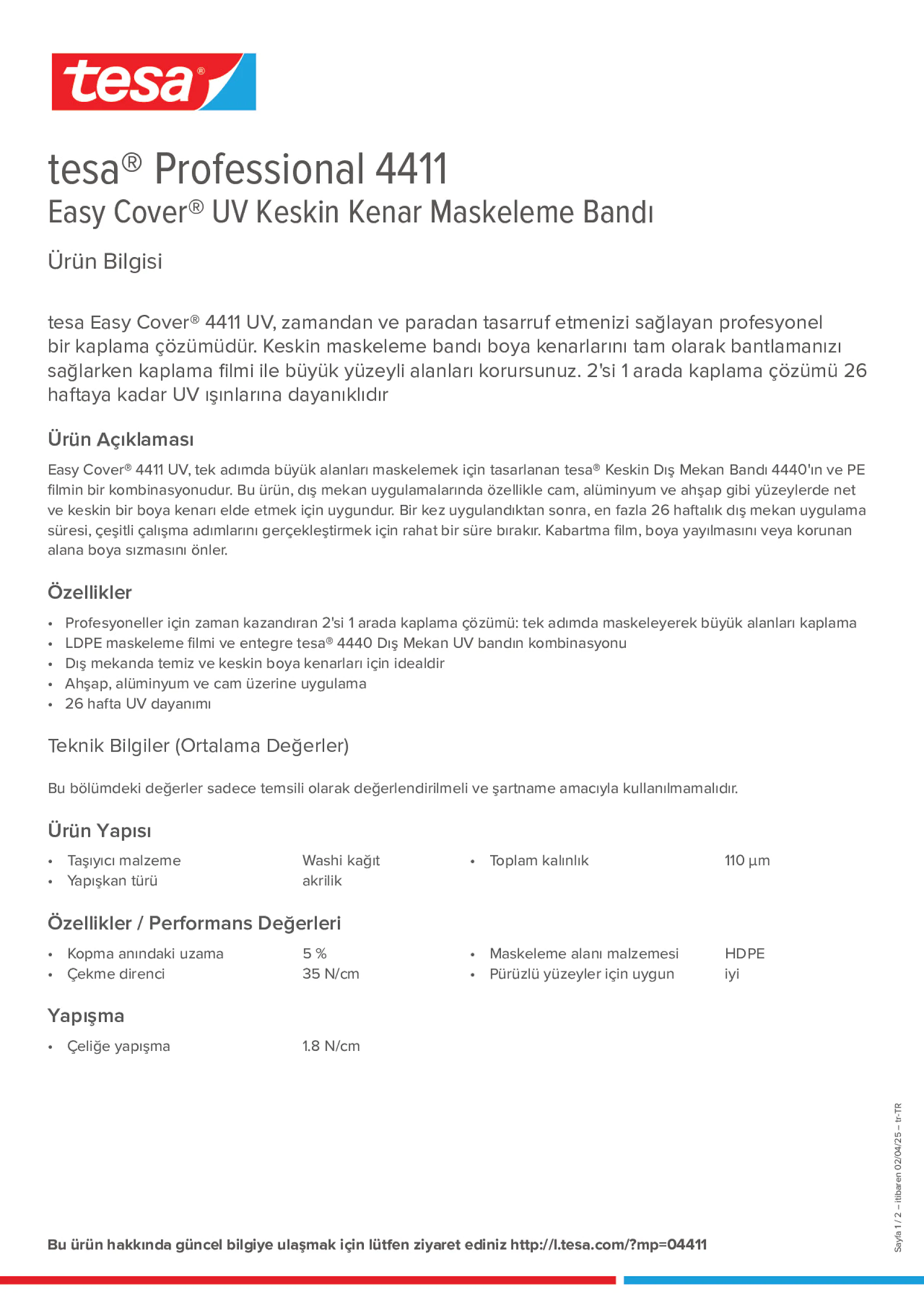 Product information_tesa® Professional 04411_tr-TR