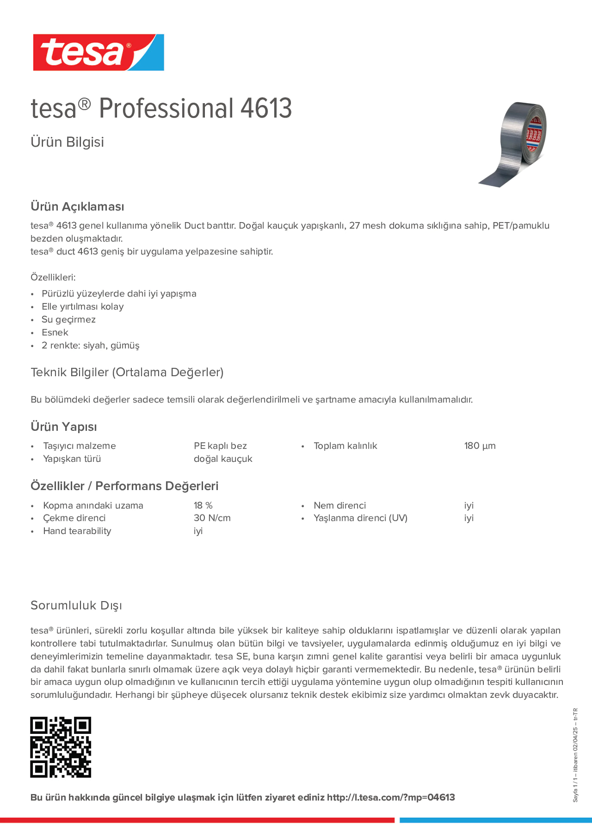 Product information_tesa® Professional 04613_tr-TR