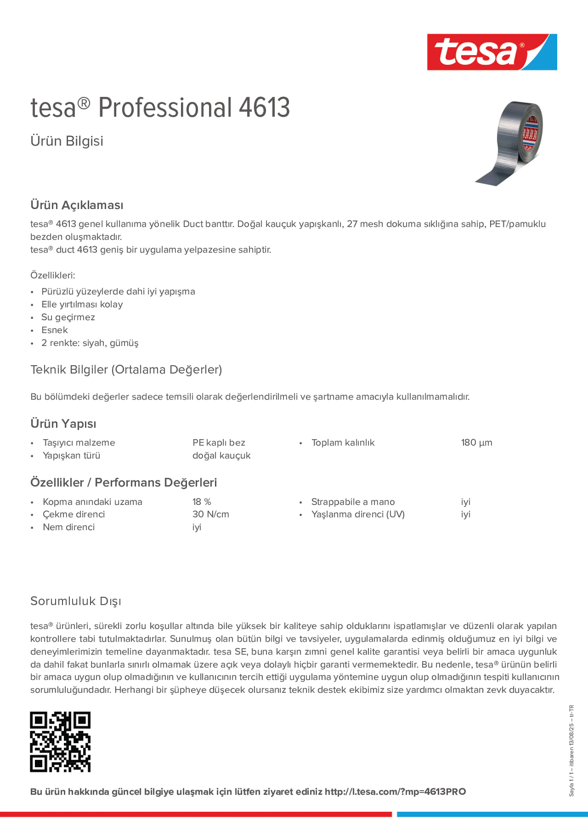 Product information_tesa® Professional 04613_tr-TR