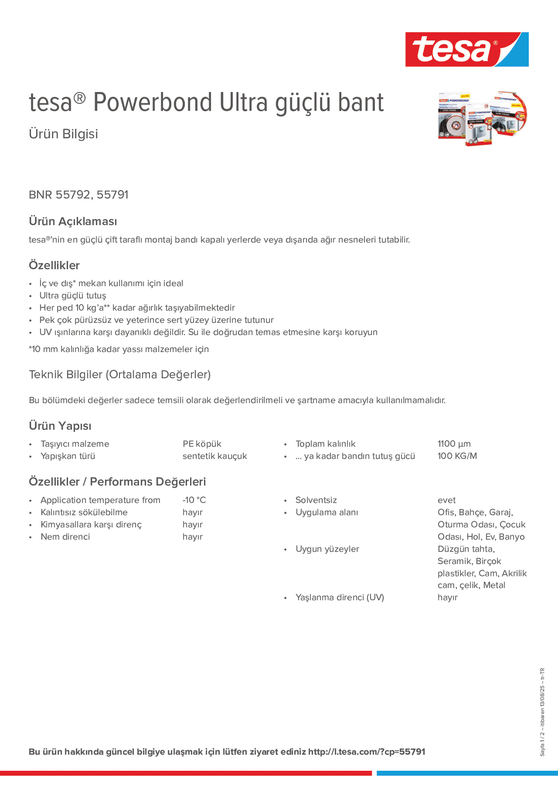 Product information_tesa® Powerbond 55791_tr-TR